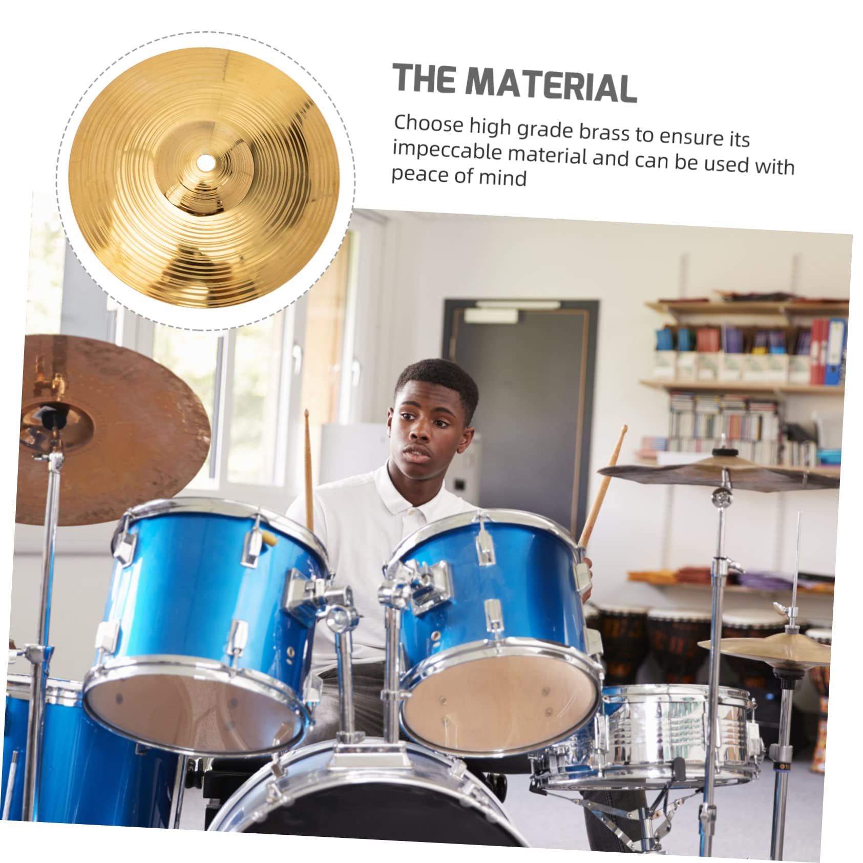 VINTORKY Drum Set Cymbal Replacement Parts High-grade Brass Easy to Install for Drummers
