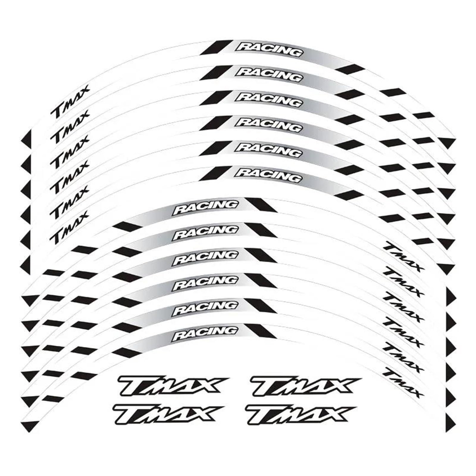 Motorcycle Front and Rear Wheels Edge Outer Rim Sticker Reflective Stripe Wheel Decals for Yamaha Tmax