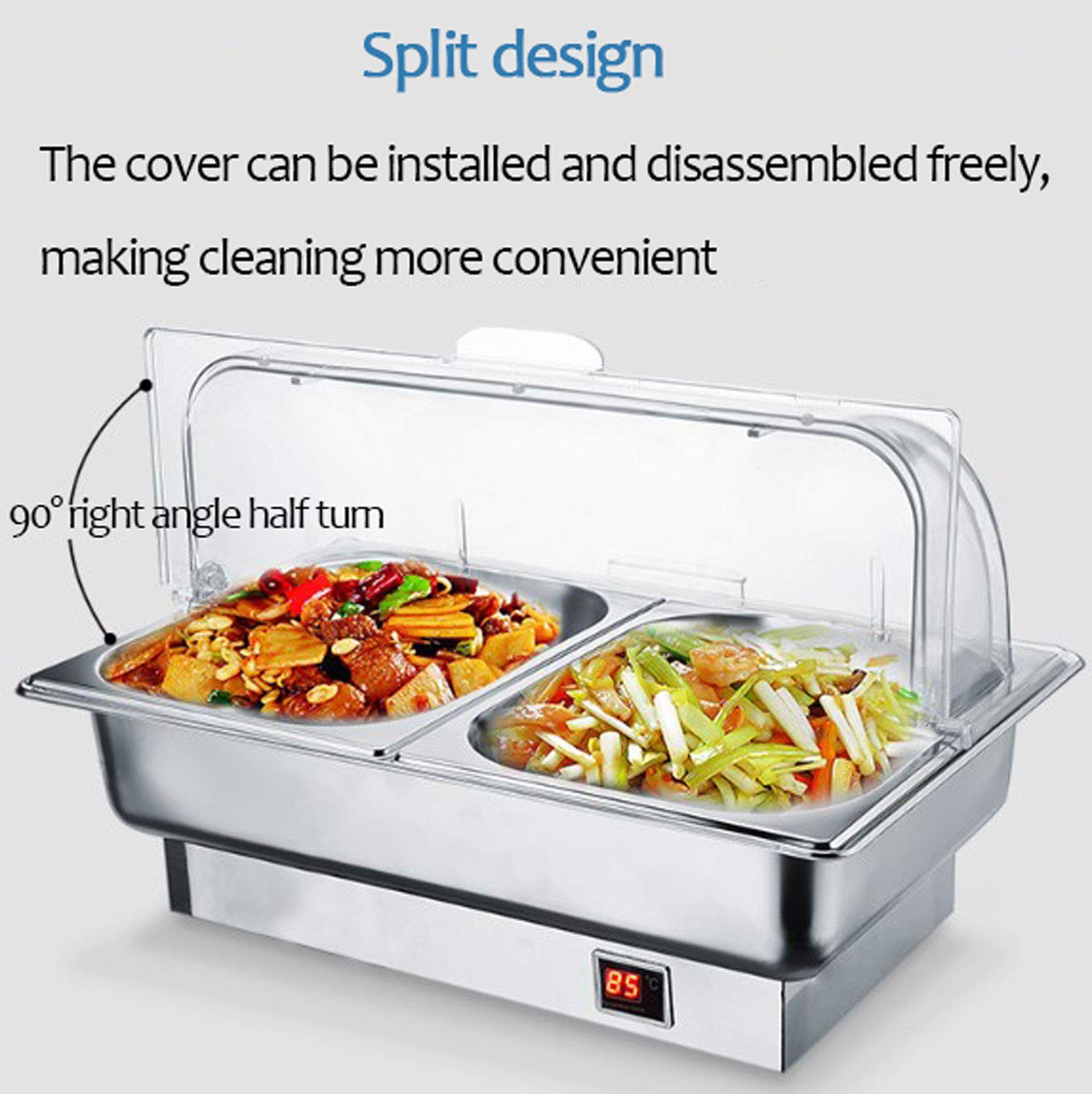 Scaldavivande elettrico, 9 l, in acciaio inox, per buffet, feste e buffet, temperatura regolabile (35-85 °C) forniture per ristorazione