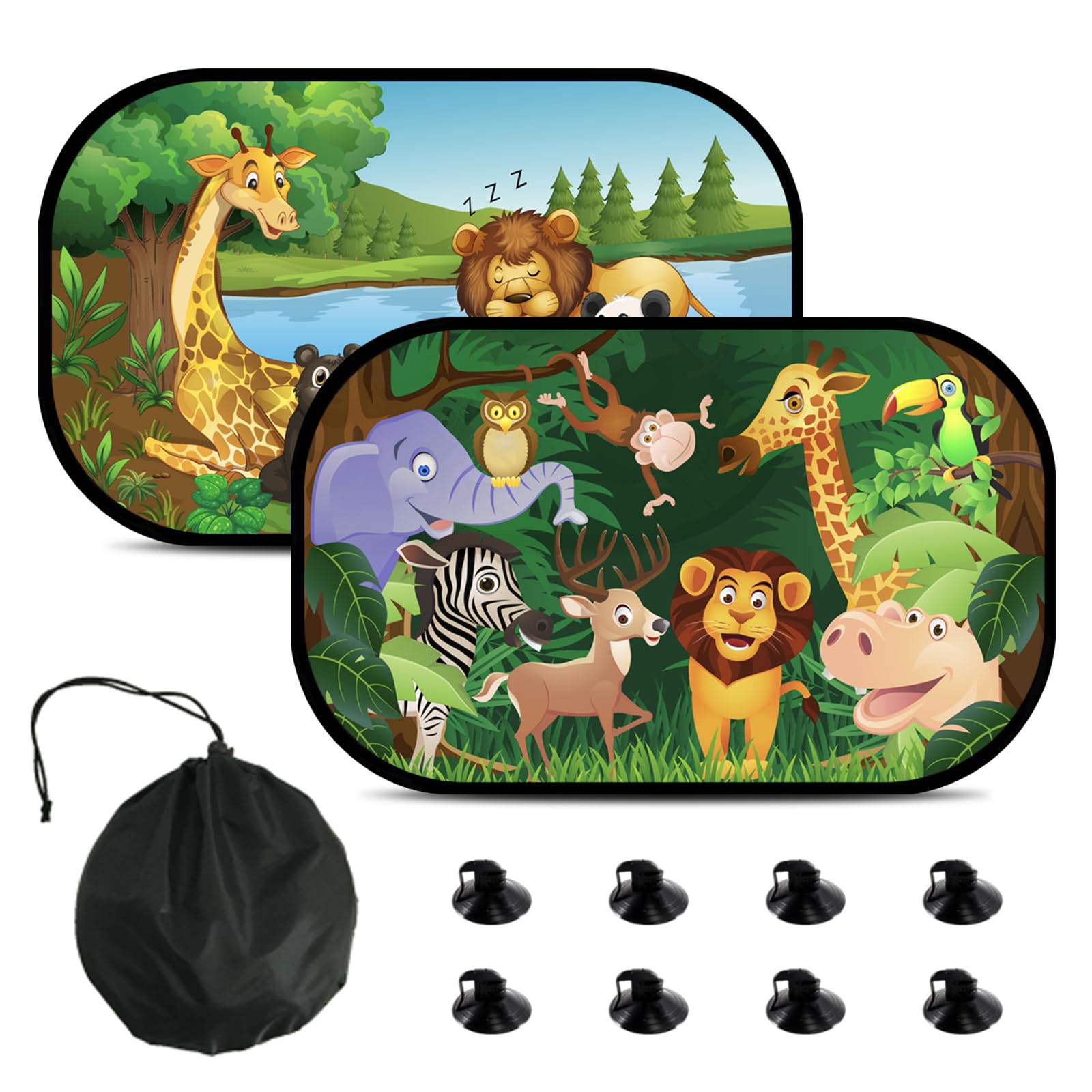 FINEVERNEK Parasol Coche Infantil Lateral, 2 Unidades Parasol de Coche Bebé,Protección UV/Ultra-Oscuro,Coche Sun Shade con Ventosa, Autoadhesivo,50 * 30cm