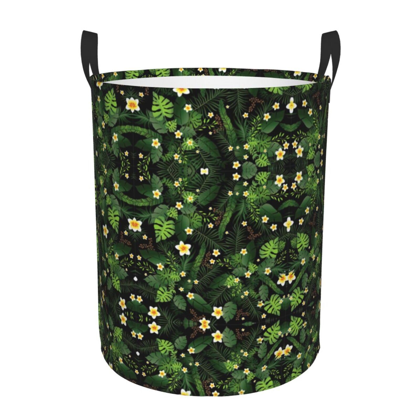 S Collapsible Round Hawaiian Print Laundry Hamper
