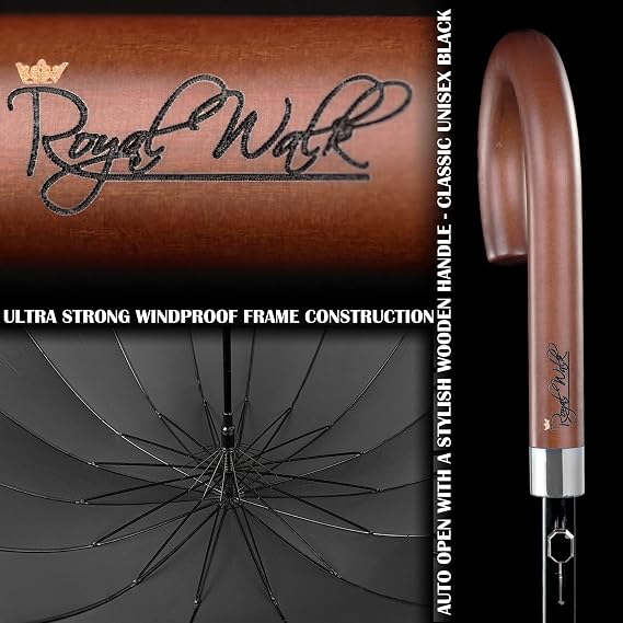 Royal Walk Large Umbrella + Vented Windproof Folding Umbrella