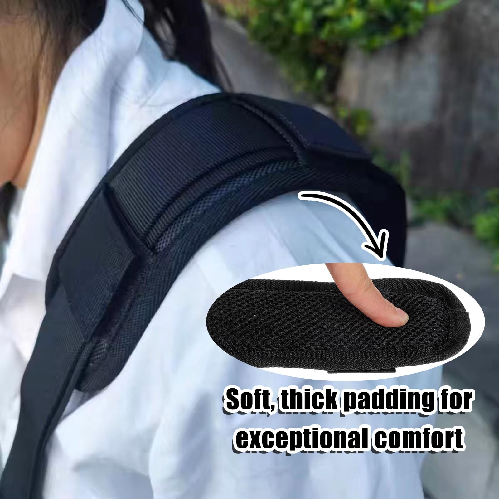 2 Pezzi Imbottitura Spallacci Zaino e 2 Cinghia per Zaino, Rimovibile Ultra Spessa Imbottitura Spalla, 2,5cm Cinghia Toracica Regolabile Antiscivolo per Scuola, Viaggi, Jogging, Escursioni