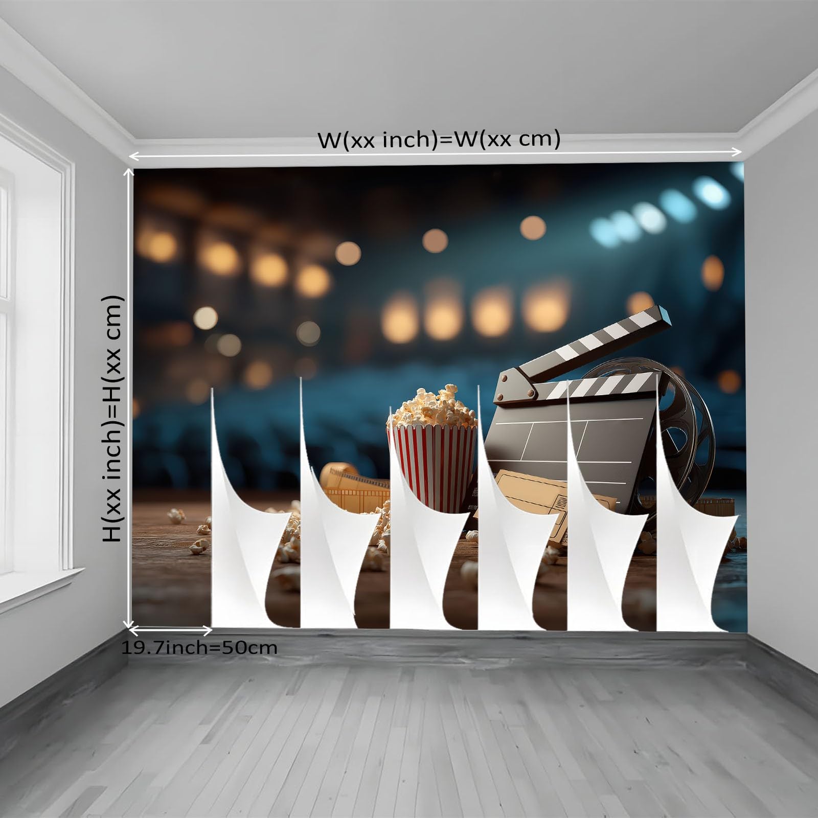 Cinema E Televisione Moderni Carta Da Parati Marrone Ciak Biglietto Del Cinema Murale Seta Xxl Moderne Decorazione 300 X 210 Cm Per Decorazione Soggiorno Camera De Letto Sala Ufficio