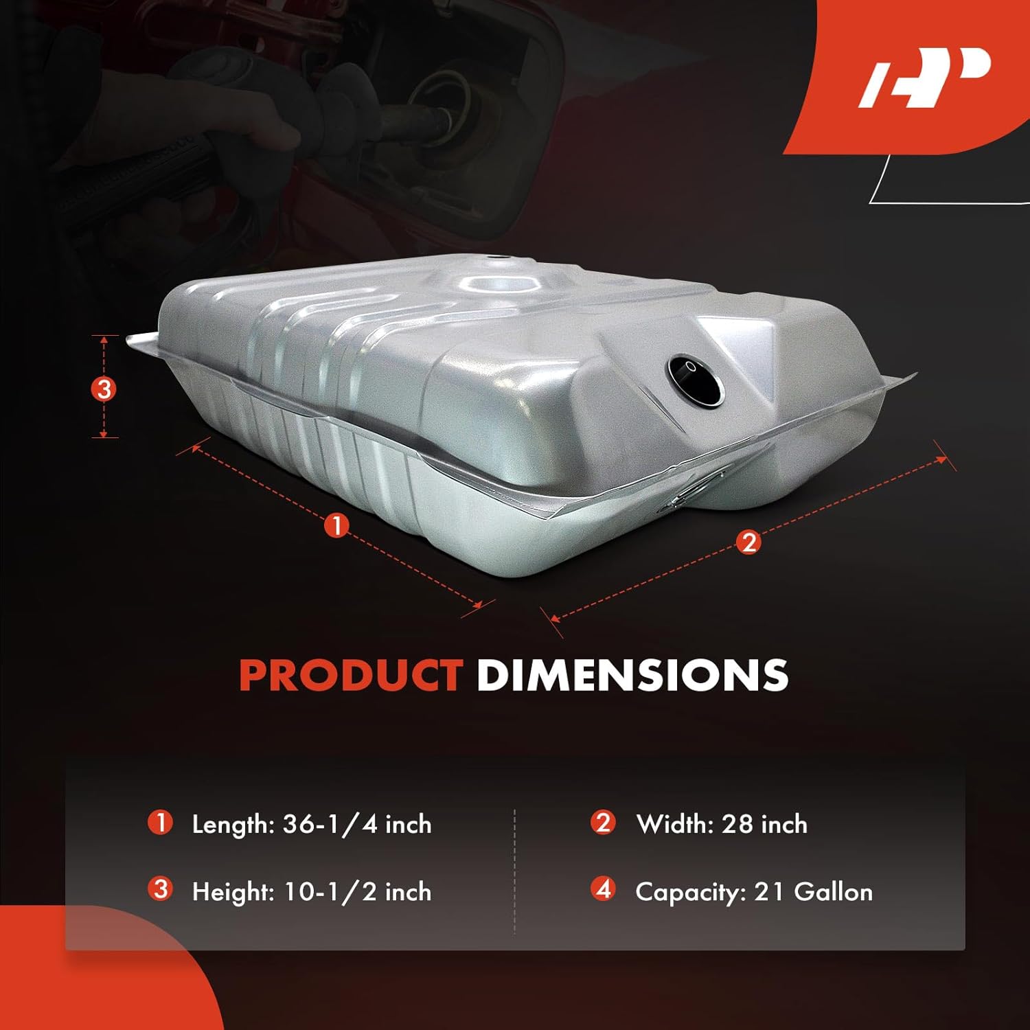 A-Premium Fuel Tank with Lock Ring & O-Ring Compatible with Ford LTD II 1978, Thunderbird 1978 & Lincoln Mark IV 1974-1976, Mark V 1977-1979 & Mercury Cougar 1978, Replace# D80Z9002A