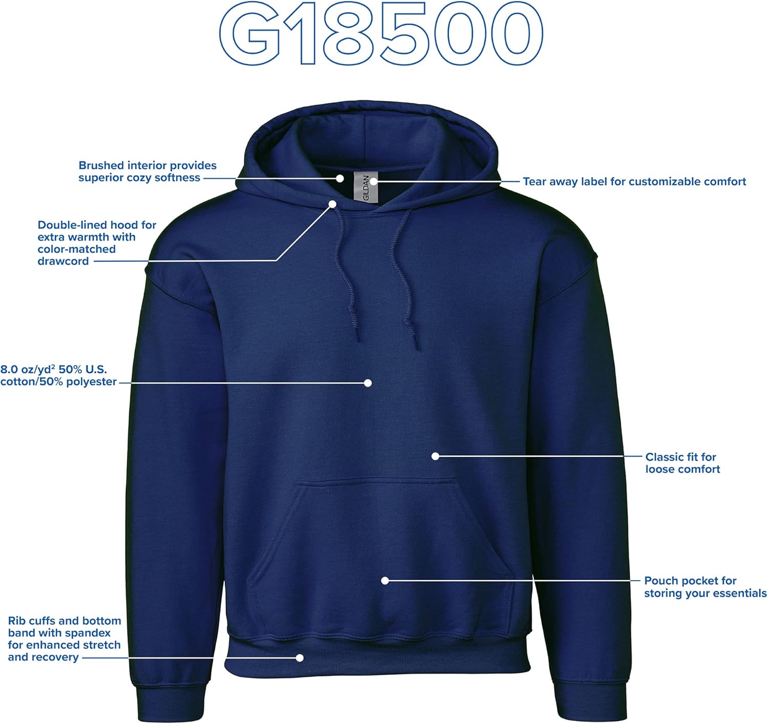 Gildan Adult Fleece Hoodie Sweatshirt, Style G18500, Multipack - Image 5