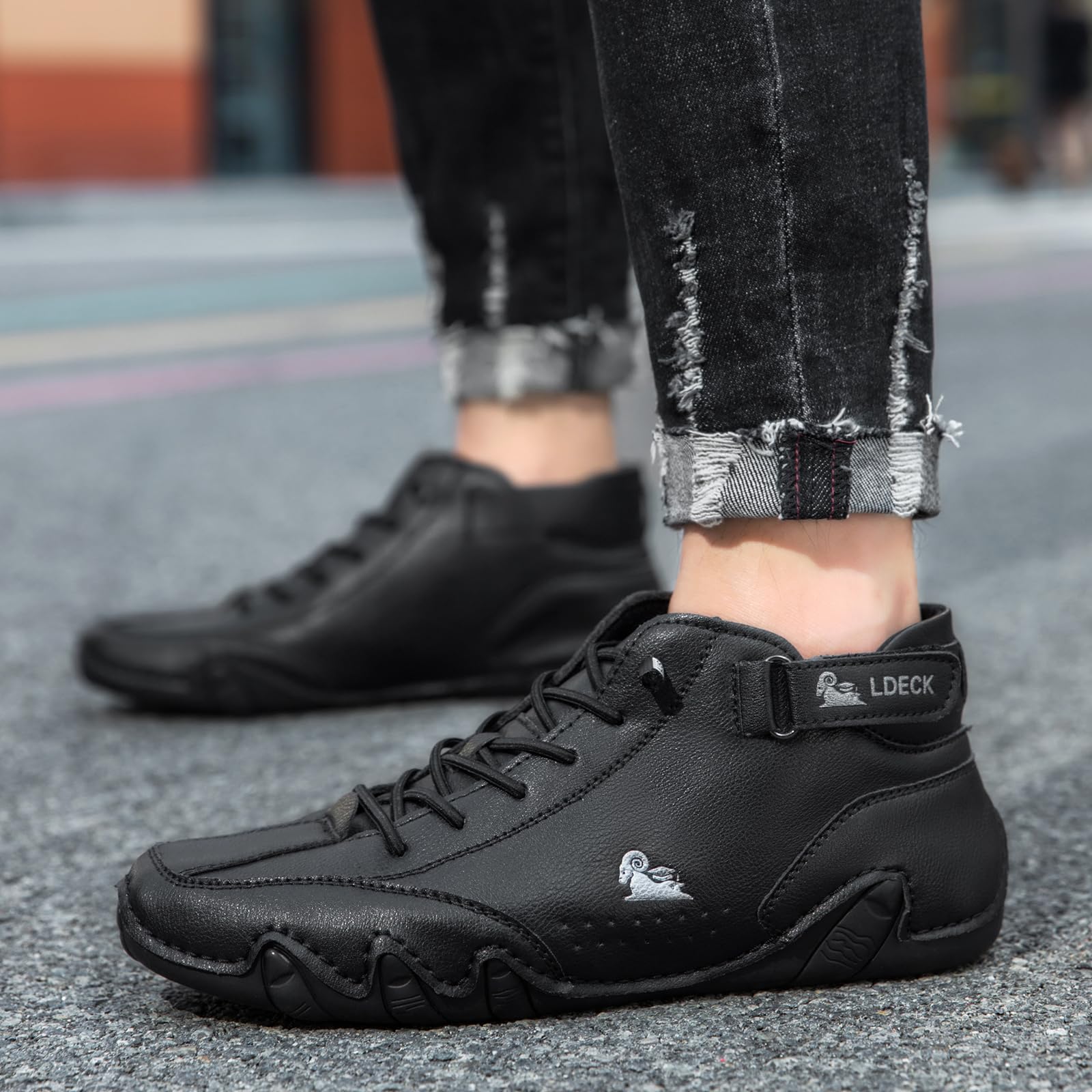 Feetflex Scarpe da Uomo,Feetflex Scarpe da Uomo Ldeck, Stivali Alti Scarpe da Ginnastica Casual,Antiscivolo Traspirante Feetflex Scarpe da Uomo