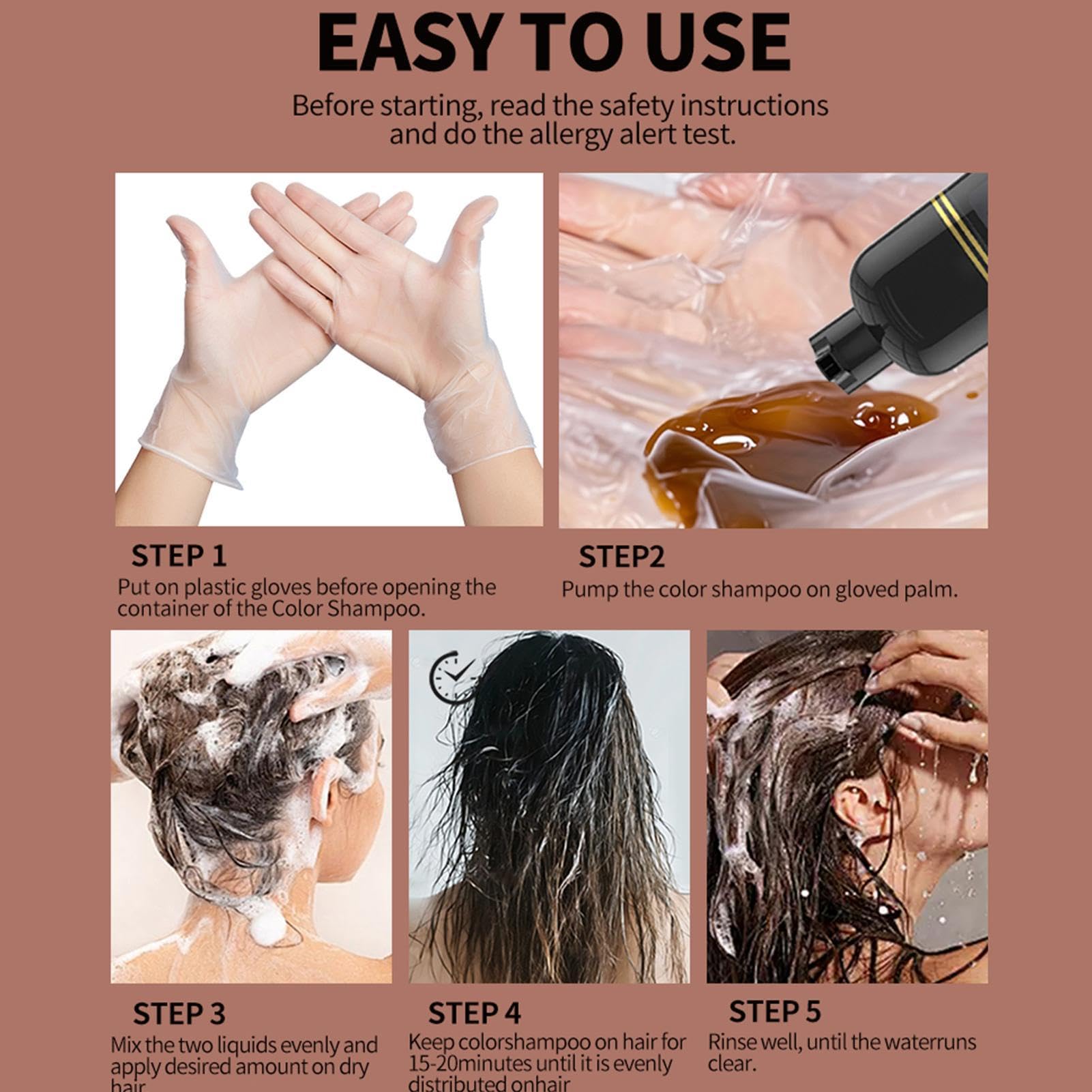 Shampoo Colorante 500ml Profumato, Idratante E Nutriente, Copertura Grigi | Protezione Nutriente Del Cuoio Capelluto Donna, Salone, Casa, Cura Capelli Naturale Quotidiana Coccolante