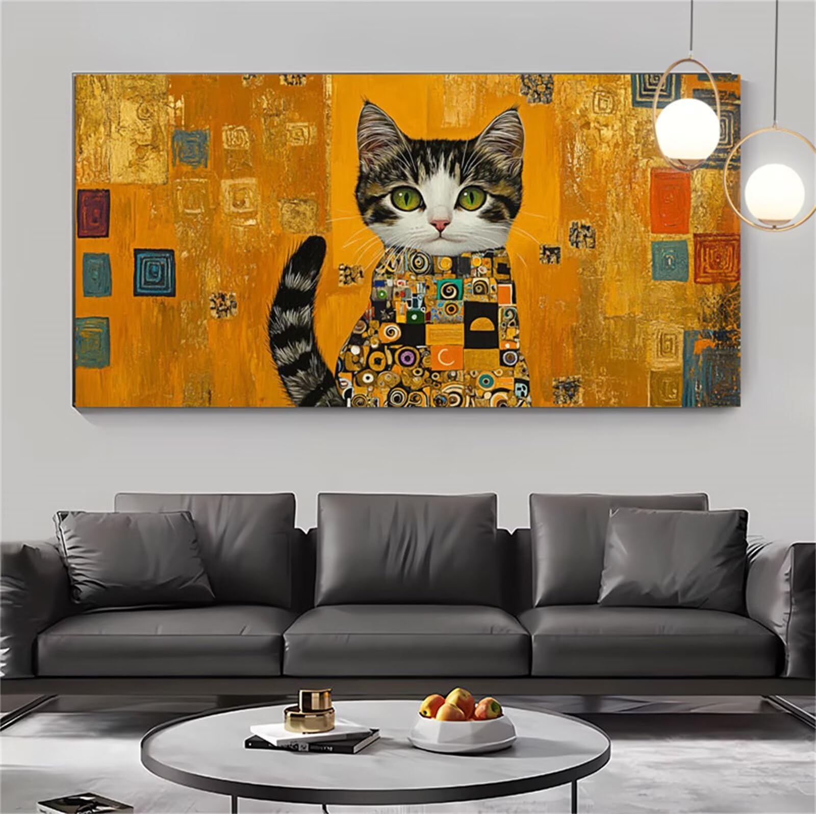 Peinture Numero Adulte Chat Peinture par Numero Enfant Animal Peinture au Numéro,DIY Creatif Adulte Toile Peinture à l'huile Kits Acryliques et Pinceaux pour Débutants et Femme Cadeaux 150x60cm S-521