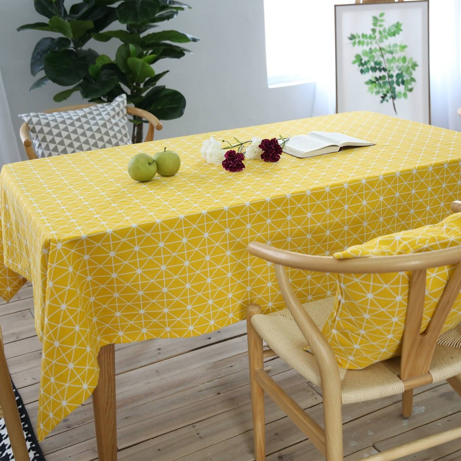 Tovaglia Antimacchia Hiser 100x140cm Rettangolare - Impermeabile E Antipolvere In Poliestere - Blu Verde Per Cucina E Soggiorno