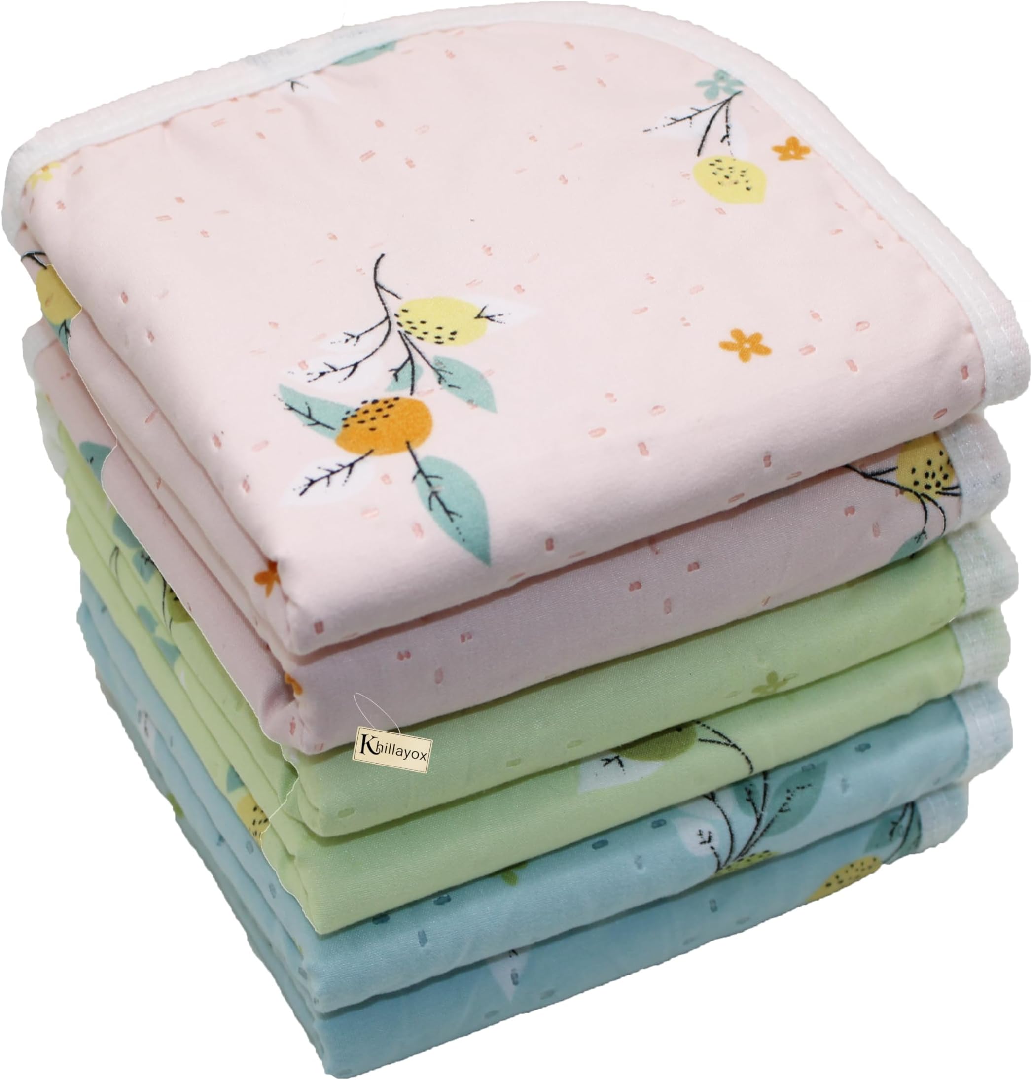 KhillayoxMicrofiber & Cotton 400 GSM Women's & Kid's Handkerchief - Extra Soft and Super Absorbent Double Sided Hankies for Girls & Newborn Babies - Set of 6 (25x25 CM, Multicolor)