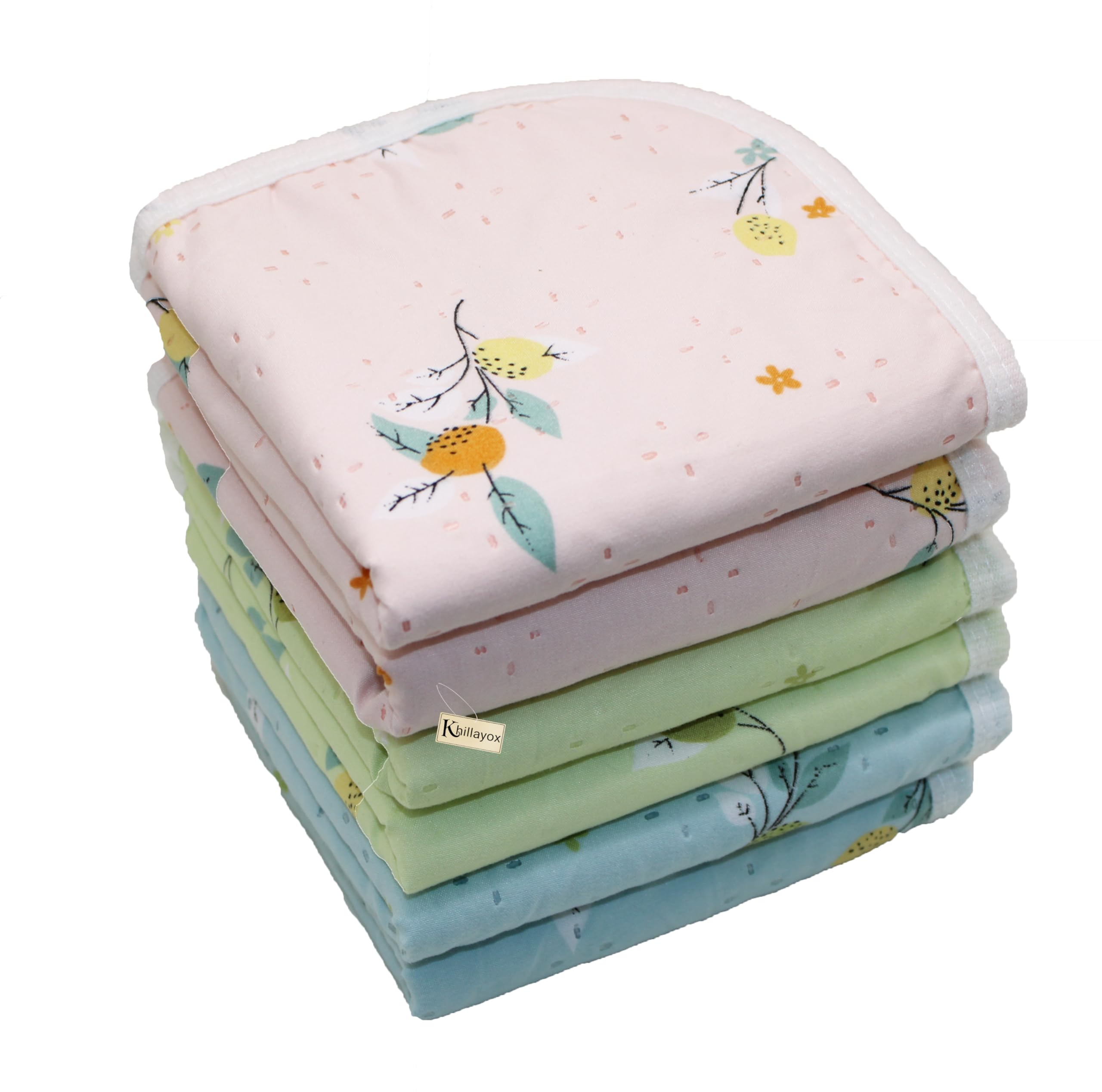 KhillayoxMicrofiber & Cotton 400 GSM Women's & Kid's Handkerchief - Extra Soft and Super Absorbent Double Sided Hankies for Girls & Newborn Babies - Set of 6 (25x25 CM, Multicolor)