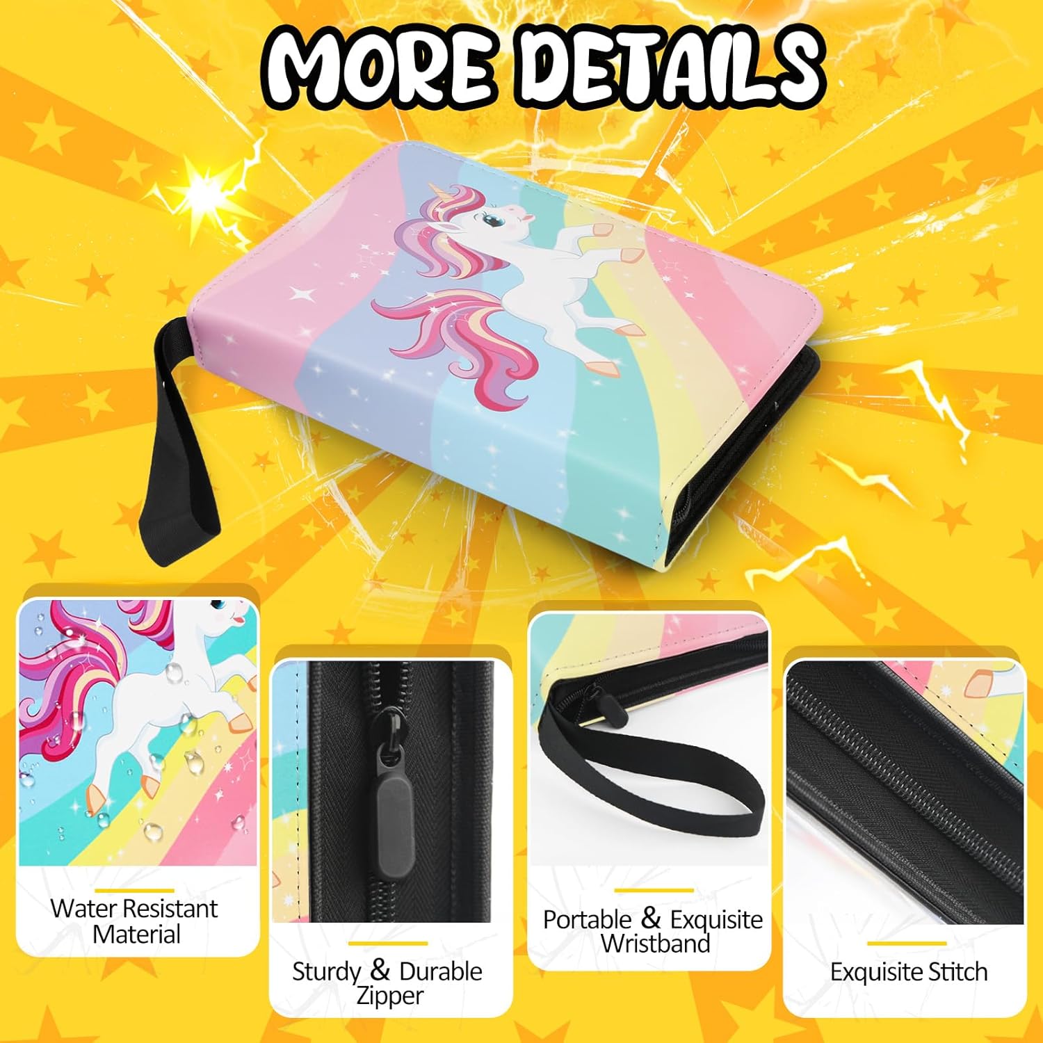 Collectible Trading Card Albums, 400 Card Holders with 50 Removable Sleeves, Portable 4 Pockets Collectible Trading Card Binder, PU Card Collection Binder for MTG, TCG, Sport Card, Game Cards