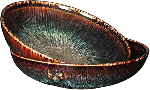 Juego de cuencos de cerámica de 39 onzas, ensaladera, tazón de pasta, cuenco para servir, cuenco de cena, plato profundo/ancho, apto para