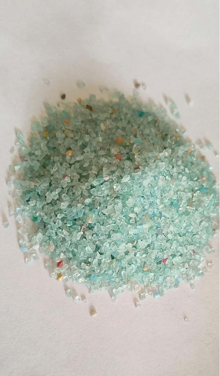 Natural Sky Apatite Crushed Stone in Two Size, for Woodworking, Mineral Art, Candle Making (400 Ct/ 80 Gram)