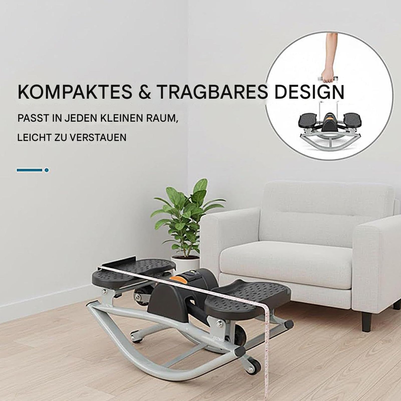 Treppenstepper Twist Motion Beintrainer | Fitness Stepper mit LCD Monitor für Po Bauch Oberkörper Unterkörper Männer Frauen Senioren Fitnessstudio Schlafzimmer Indoor