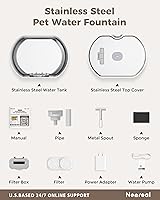 Vista 8 de Cat Water Fountain Stainless Steel - Pet Drinking Fountain for Cats Indoor - 2.2L/74oz Automatic Water Dispenser with Watering Level Window