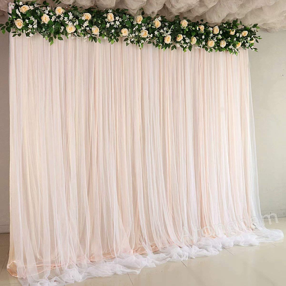 Buy Atongham Bridal Shower Wedding Ceremony Backdrops Champagne Tulle