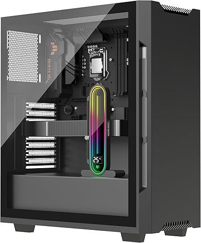 Miniatura 2 de Soporte de GPU RGB ajustable en altura con pantalla de temperatura, soporte de tarjeta de video de 5 V 3 pines, soporte anti hundimiento y base