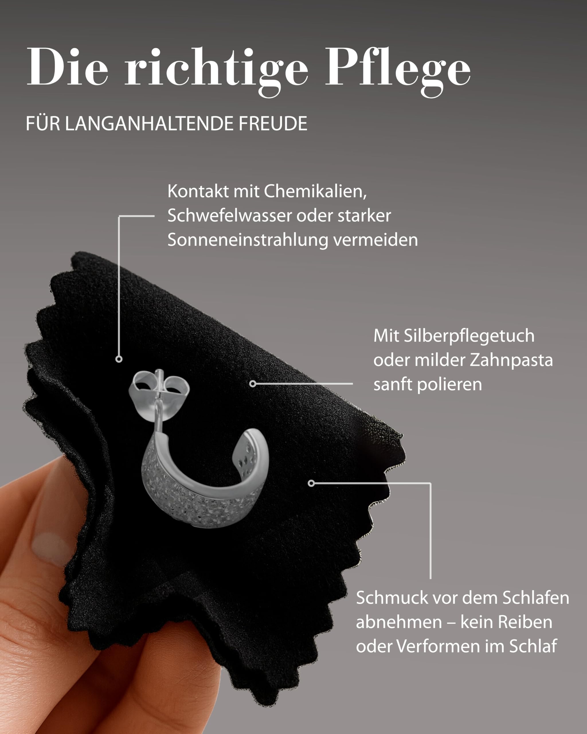 Vinani Ohrstecker Creolen Zirkonia weiß glänzend Sterling Silber 925 Ohrringe CHZ