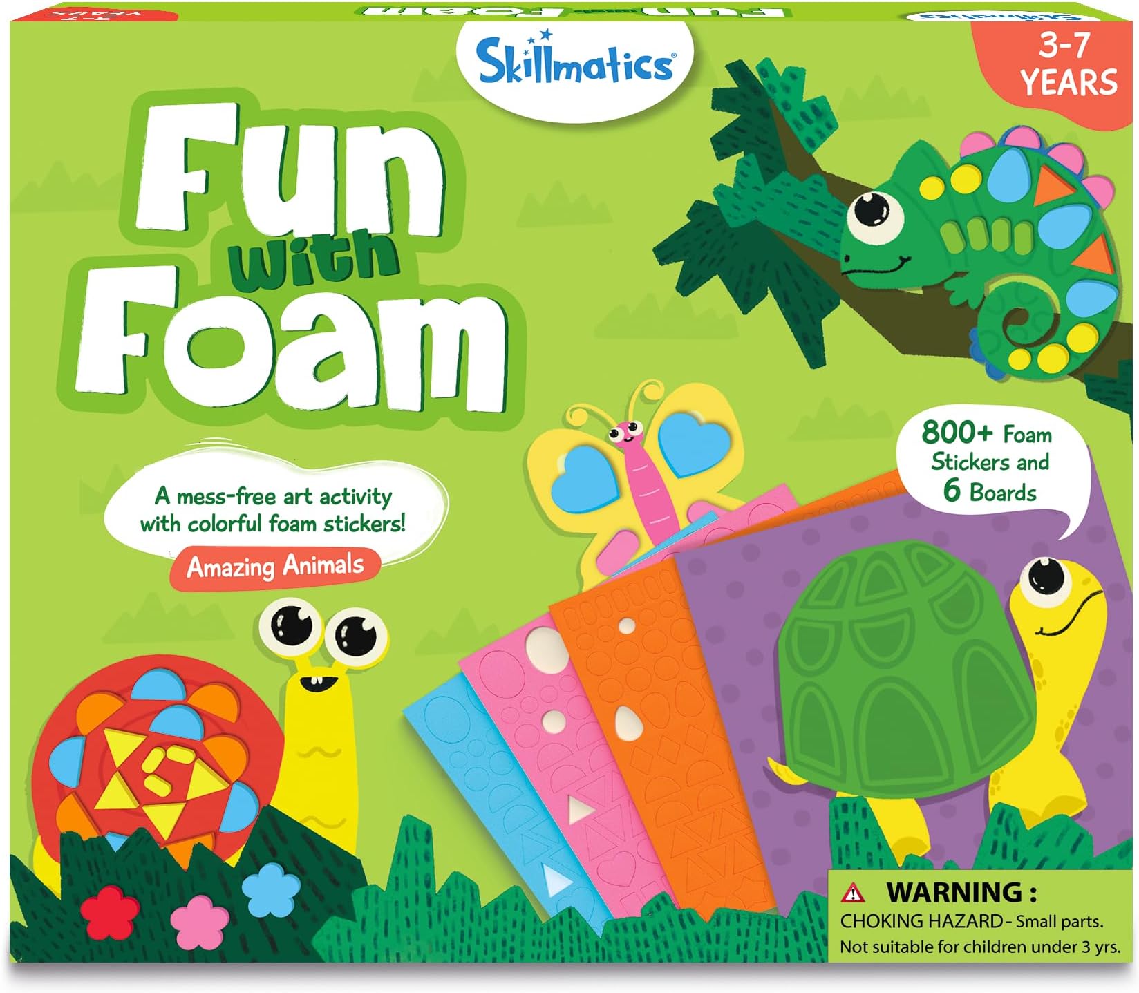Skillmatics Sticker Art Activity - Animals, Mess-Free Fun for Kids, 800+ 3D Foam Stickers, Craft Kits, DIY Scrapbooking Activity, Gifts for Boys & Girls Ages 3, 4, 5, 6, 7