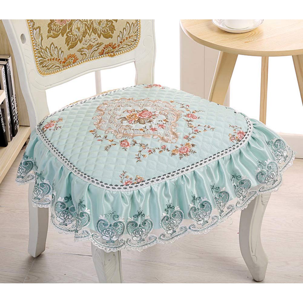 Coussin de chaise volant dentelle 43x46cm lot de 2 galettes matelassées chic