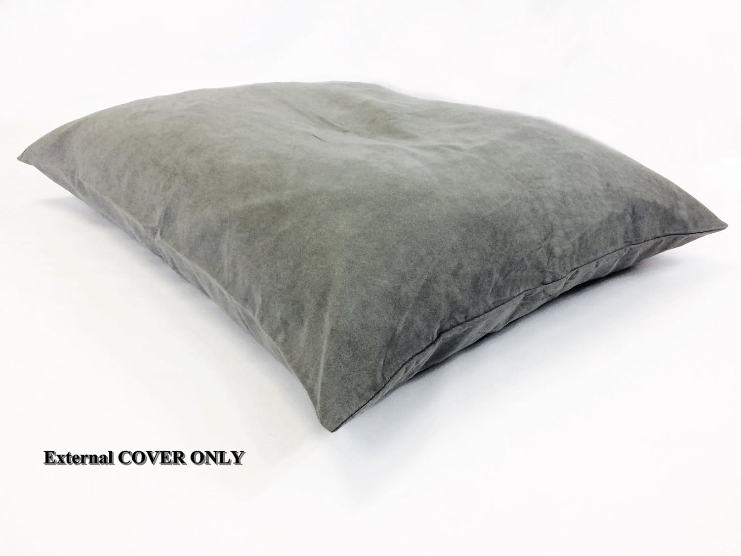 Removable Zippered Heavy Duty Durable Cover Case for Medium to Large Dogs - External Cover Only (Gray Suede, 48"x29")