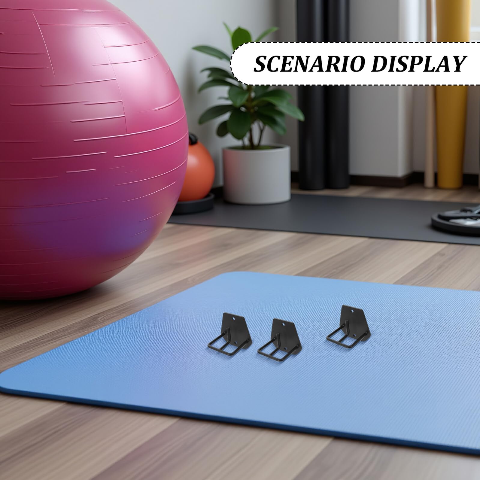 Set 3 Pezzi Ancoraggi a Parete per Fasce di Resistenza, Supporti Regolabili per Allenamento Bande Elastiche, Accessori Fitness per Palestra Domestica e Training di Forza