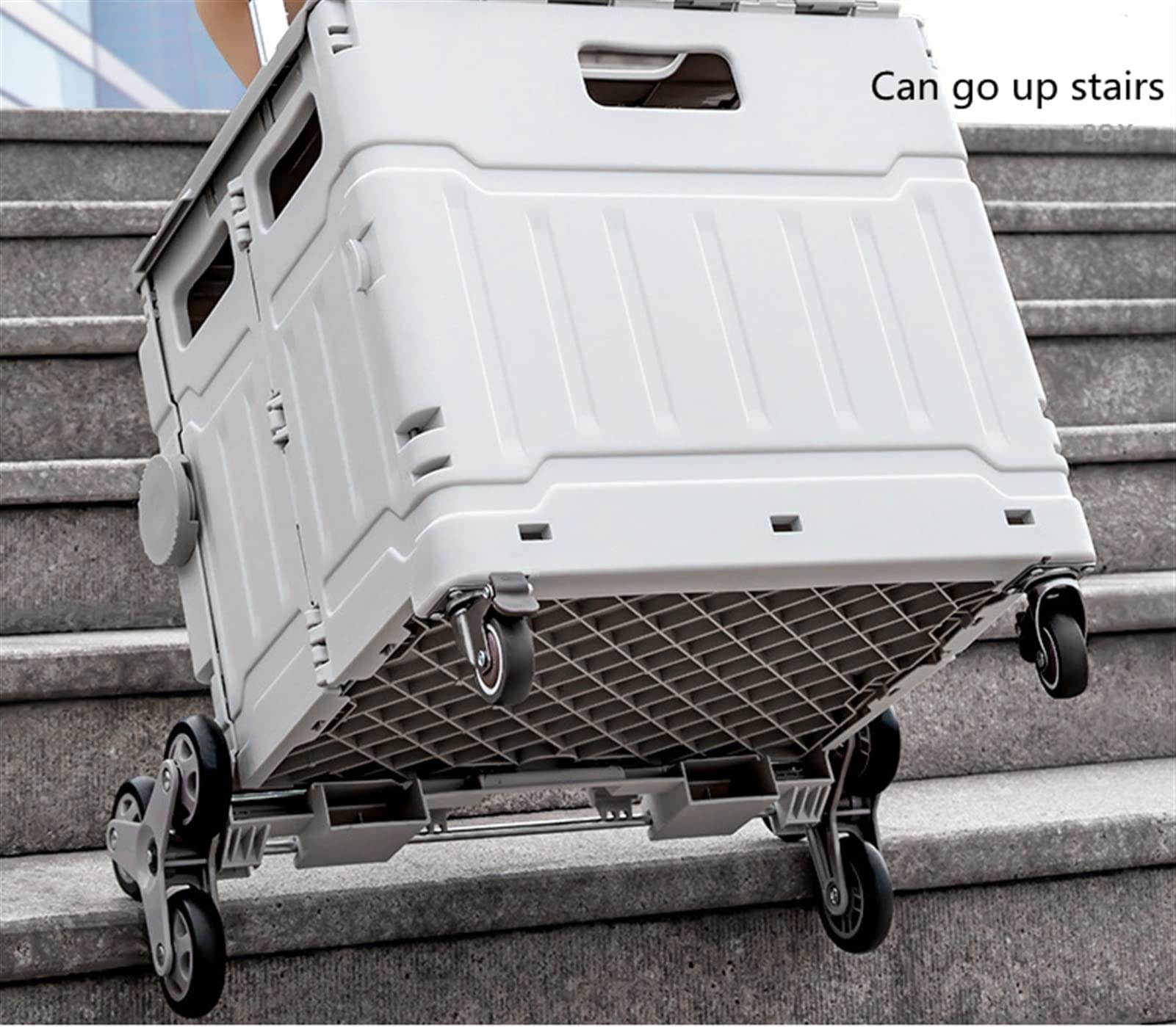 8 ruote pieghevole carrello della spesa, scalata carrello della spesa, carrello della spesa, può adattarsi al bagagliaio dell'auto (colore: grigio)
