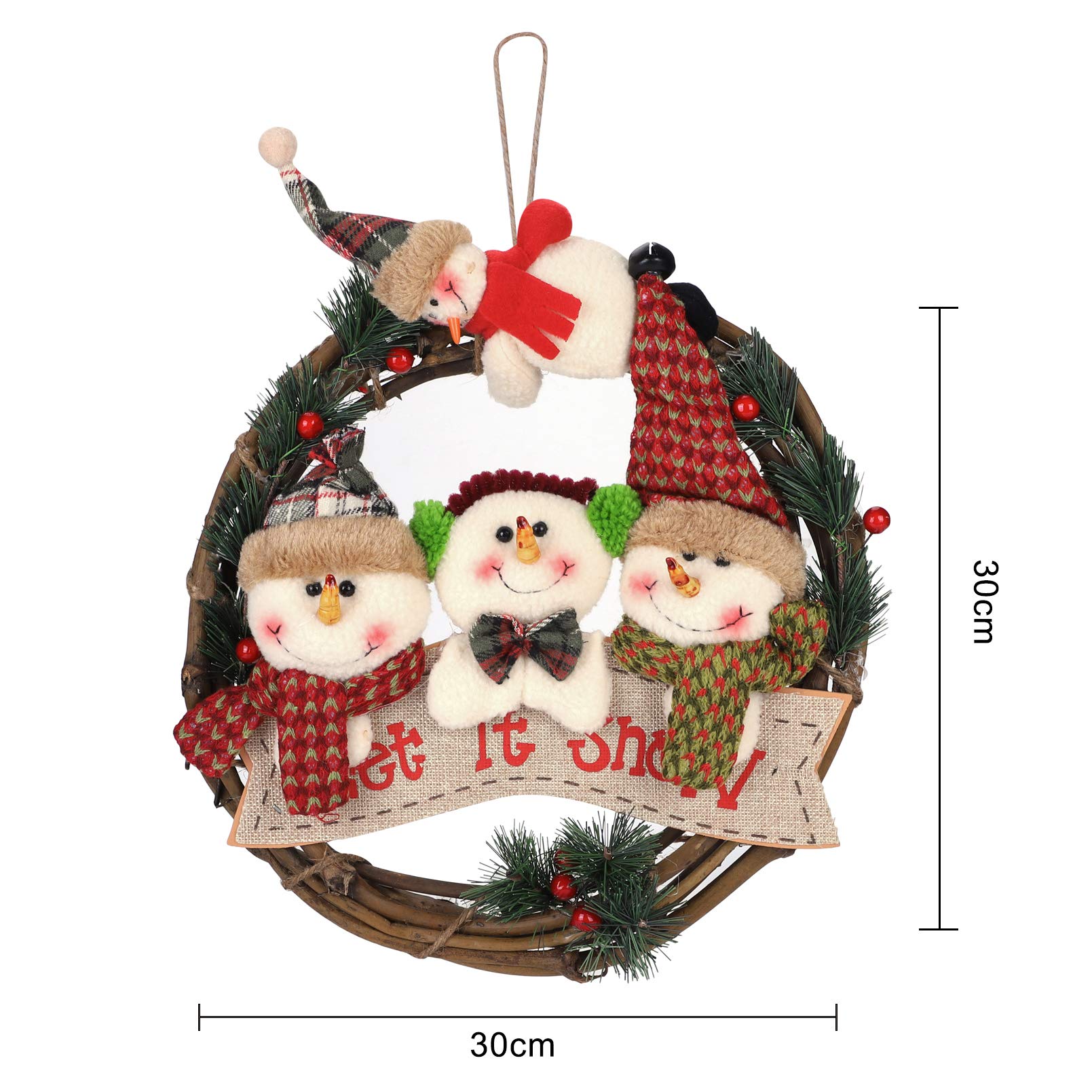 Amazon.co.jp: クリスマスリース ぬいぐるみ花輪 ドアチャーム 吊り