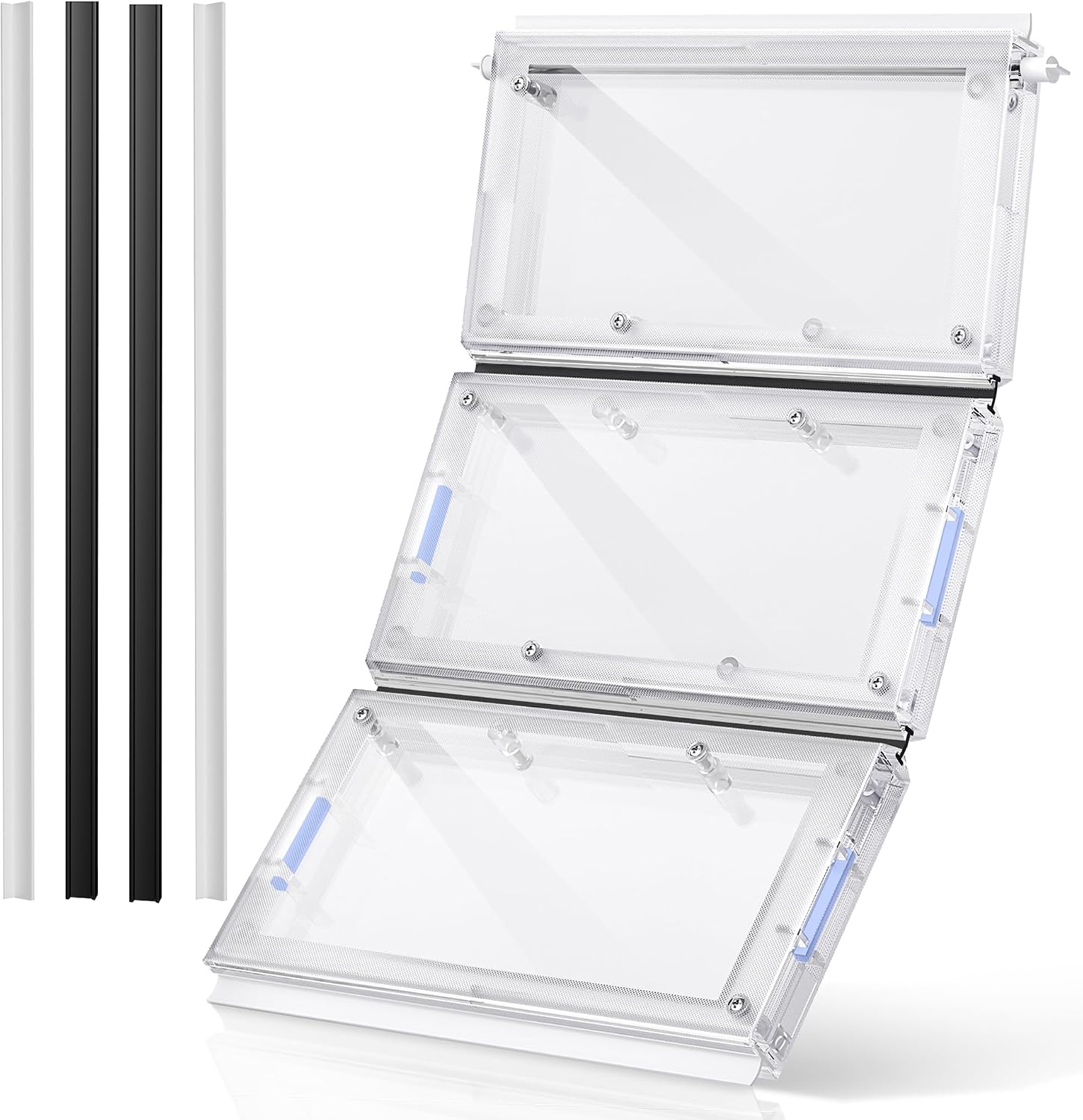 3-Panel Airseal Dog Door Replacement Flap with 304 Stainless Steel Rod,4 Rubber Strips,Compatible with Ideal Pet Product 10.25"x15.75" Extra Large Pet Door,Easy Installation