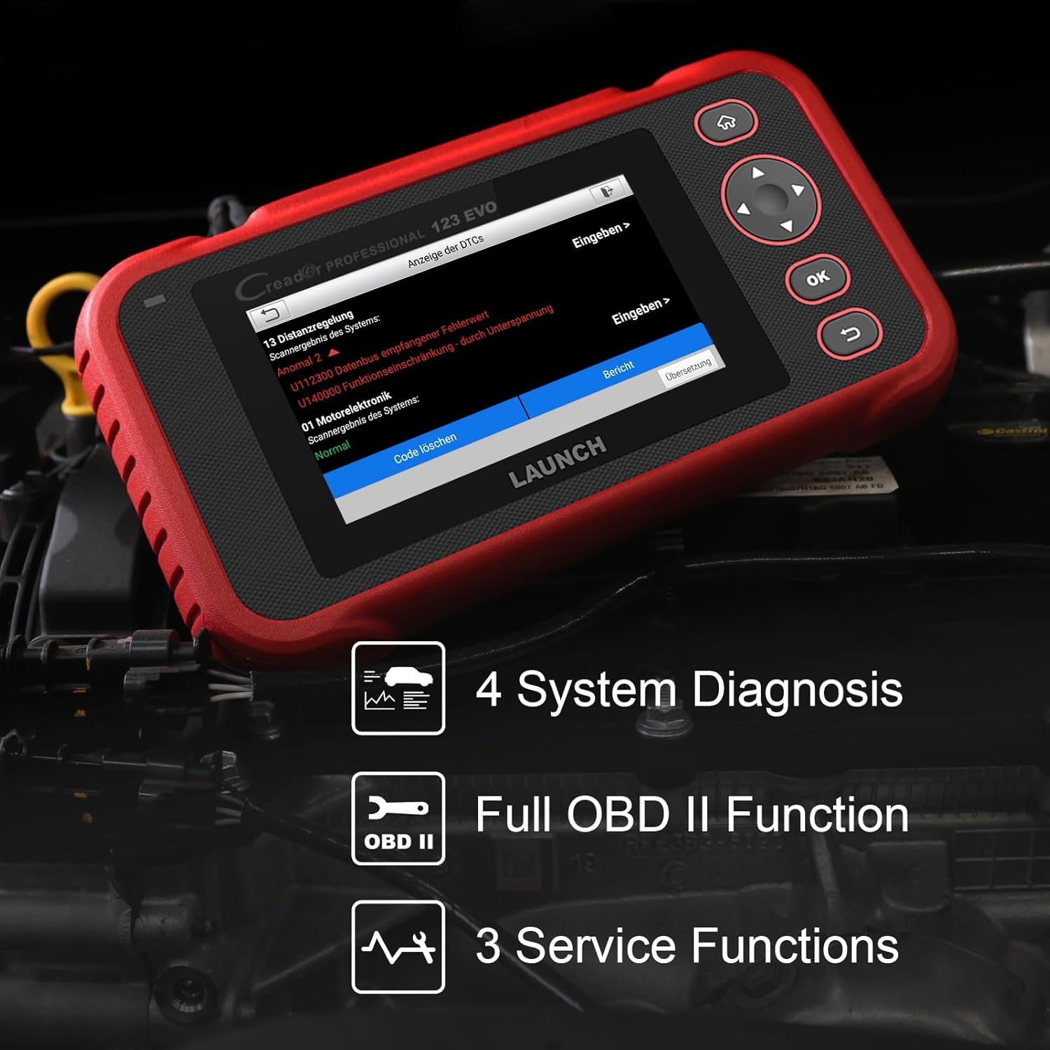 LAUNCH Europe CRP 123 EVO to na systemie Android DIY diagnostyka. Aktualizowanie oprogramowanie bezpośrednio przez WIFI, funkcje z OBD II, silnika, automatycznej skrzyni oleju, ABS i SRS itd.
