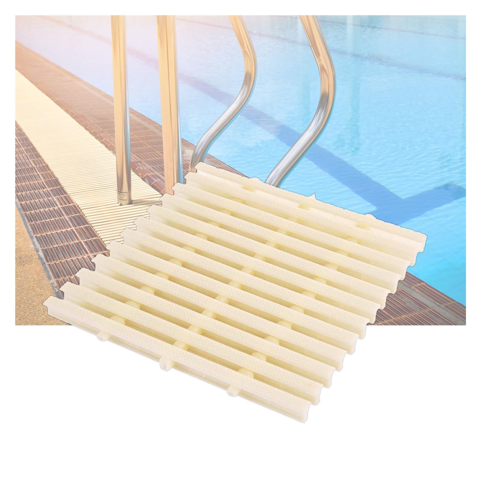 Grille de piscine beige 20cm couvercle drainage flexible