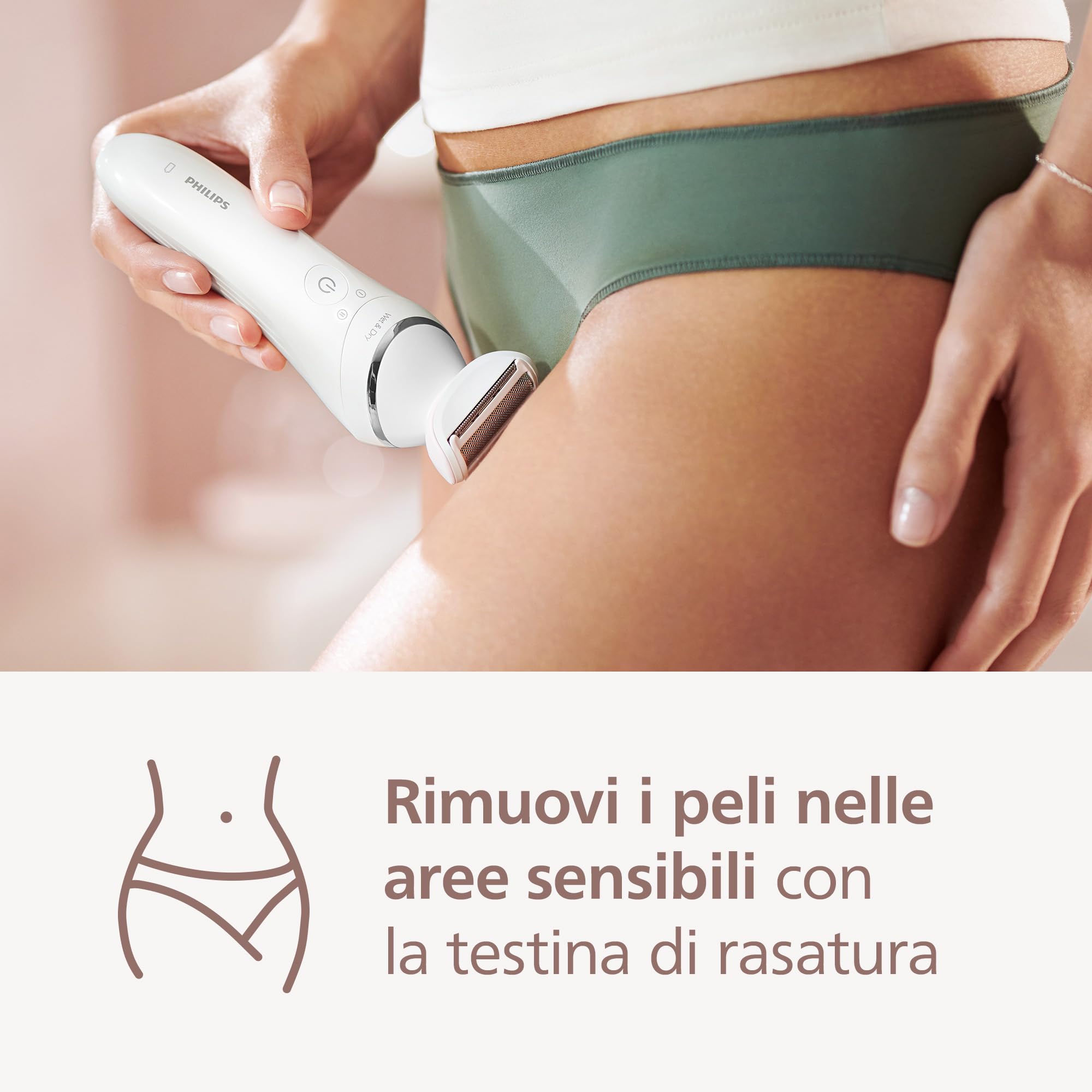 Philips Beauty Set Serie 9000 - Set all-in-one per tutto il corpo, epilatore senza fili, wet & dry, 6 accessori, modello BRE770/92