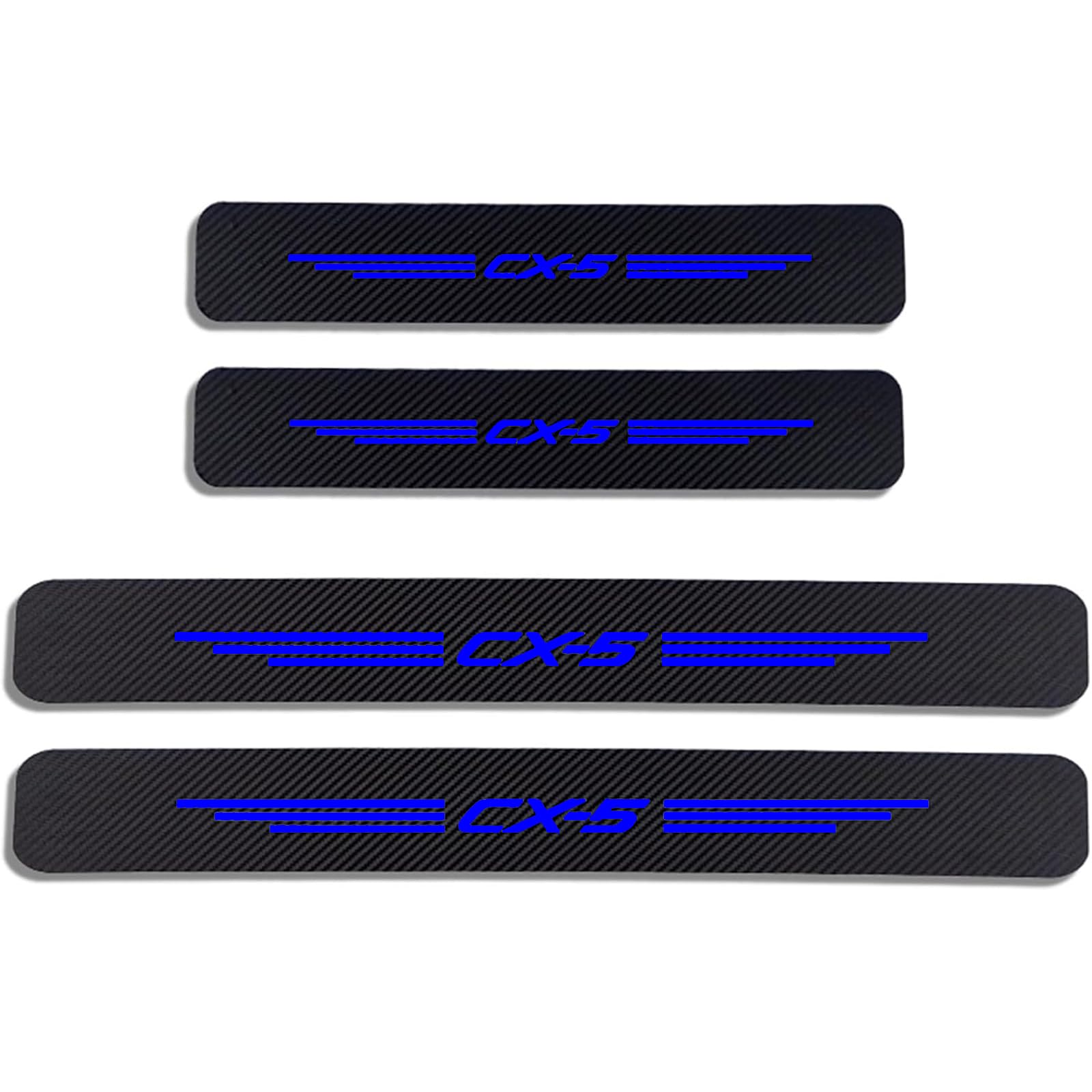 KAFMZEP Car Door Sill Protector for Mazda CX5 CX-5 CX 5 4PCS Car Door Sill Scuff Plate Carbon Fiber Stickers Accessories,Blue