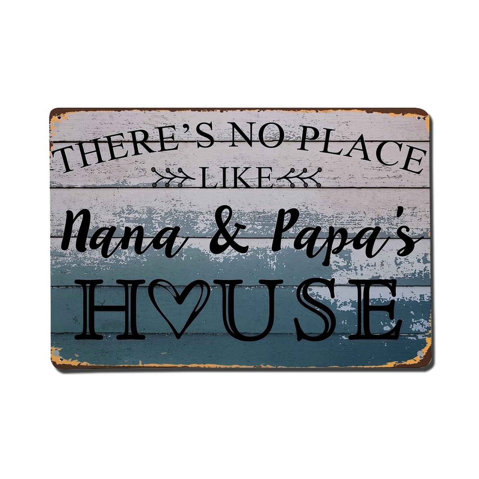 Jdfenggu Vintage There Is No Place Like Nana And Papa S H_1etqu Retro Metal Tin Sign, Metal Poster For Bar, Home, Man Cave, Kitchen, Laundry Room Art Decor 8X12 Inch