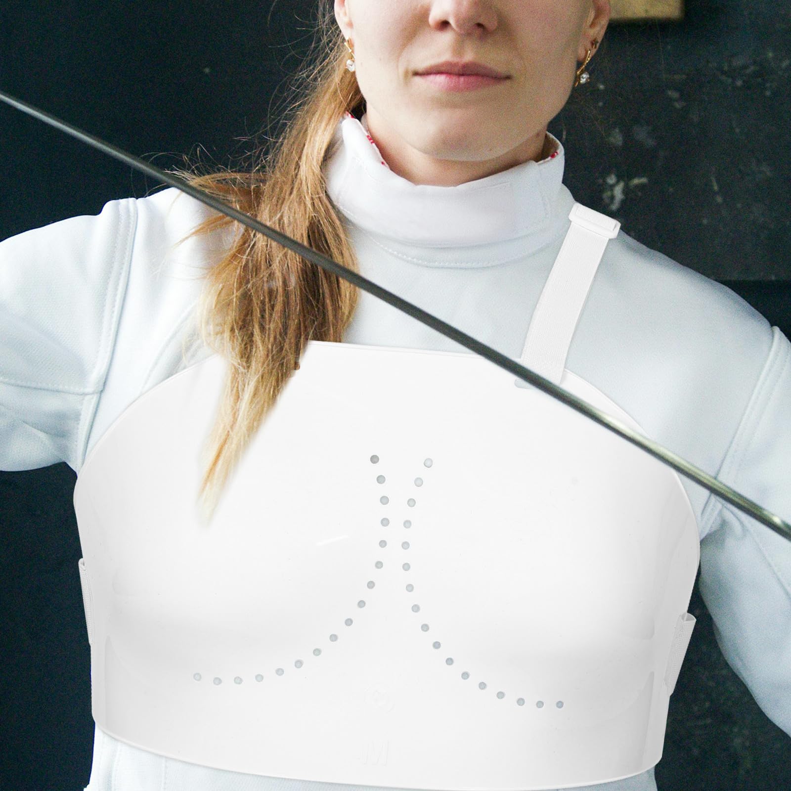 Protezione Torace per Scherma Ergonomica in Pvc Bianco Copertura Completa e Vestibilità Confortevole per Ragazza 17 Anni Pratica di Scherma