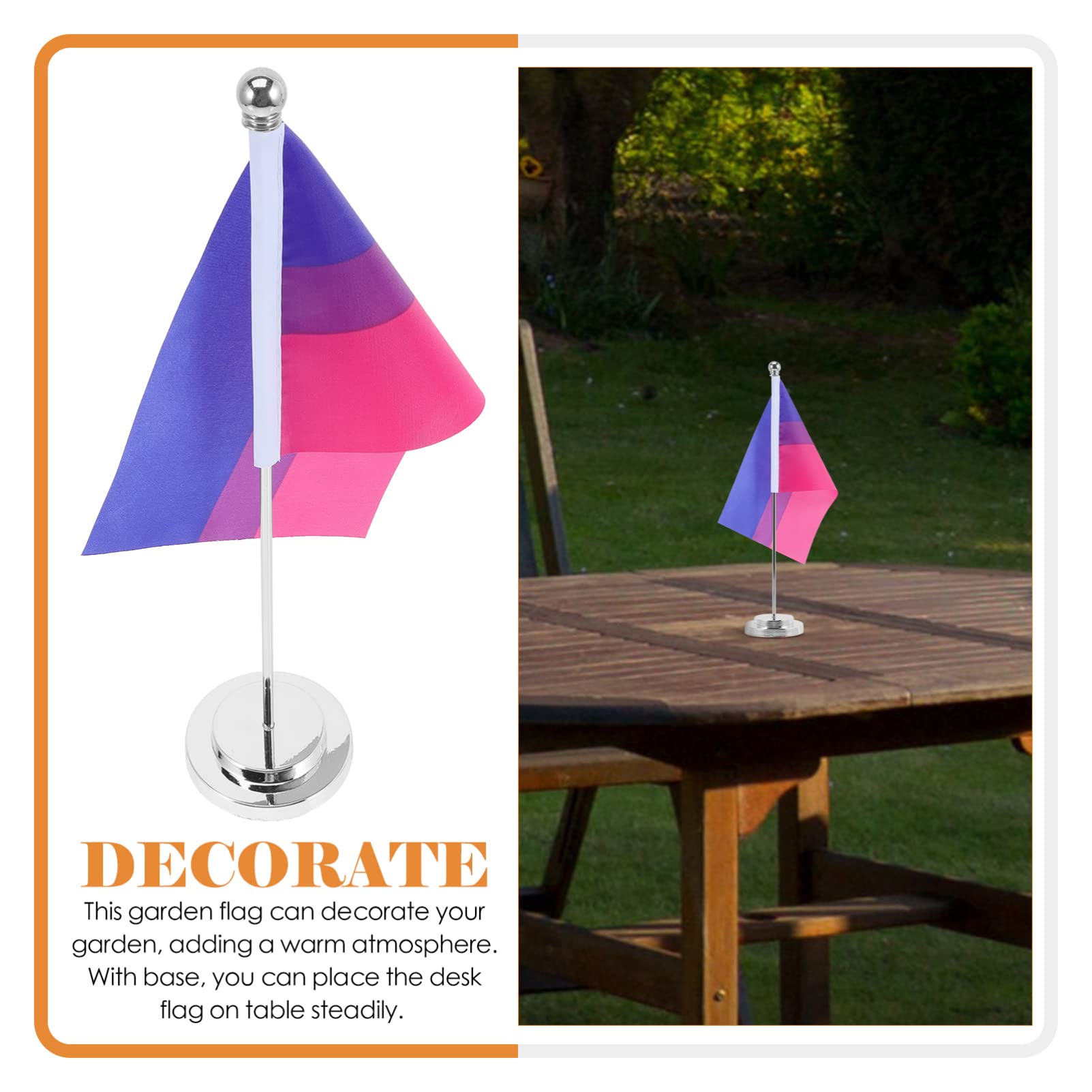 ABOOFAN 3sätze Tischflagge Mit Regenbogenmotiv Für Lgbtq Veranstaltungen Homosexual Pride Flagge Mit Standfuß Dekoration Für Partys Und