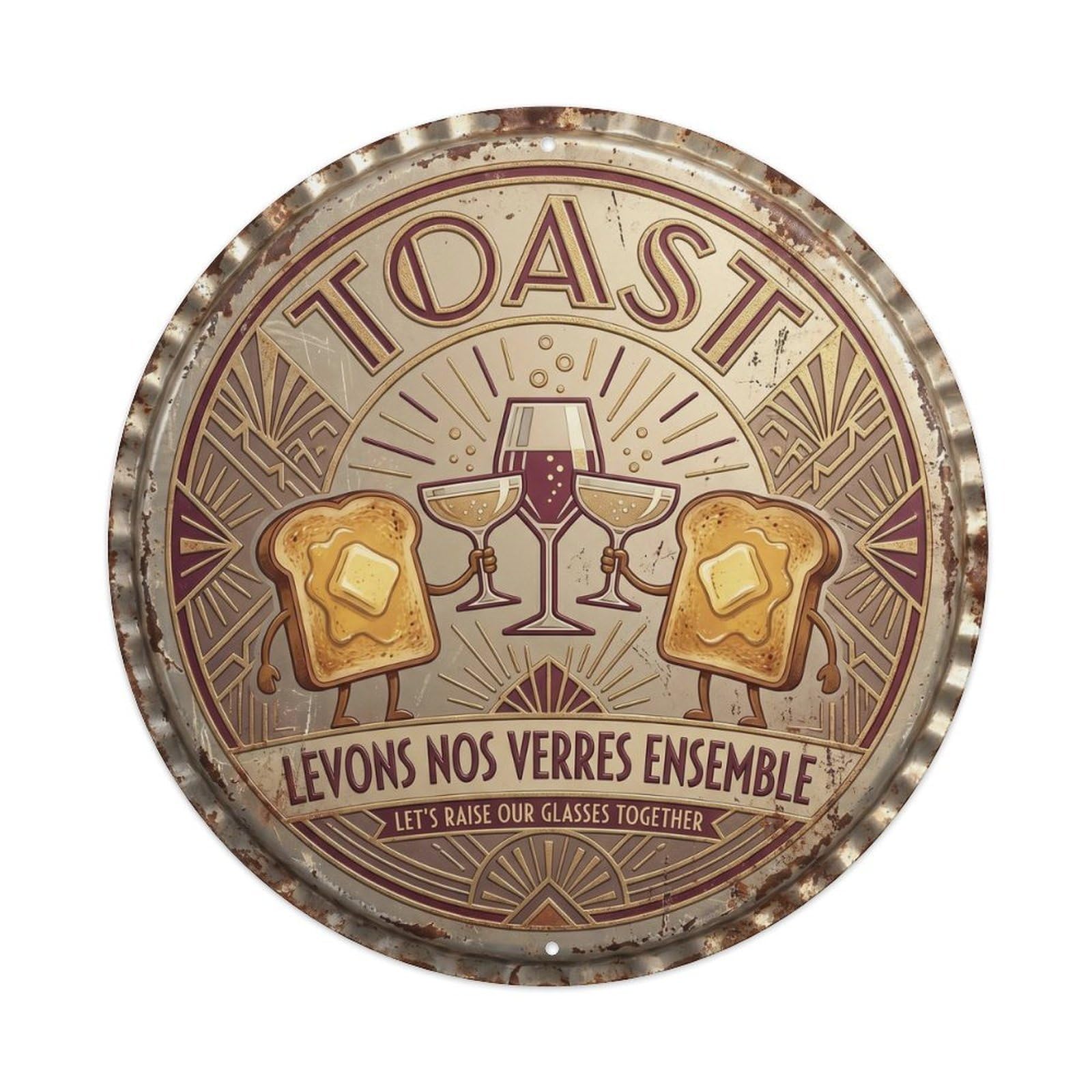 Toast Humorous Gathering Toast Metal Tin Sign