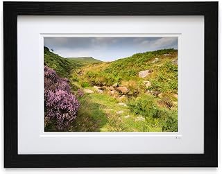 Mounted or framed photograph by Andrew Ray featuring heather near Burbage Bridge in the Peak District National Park.