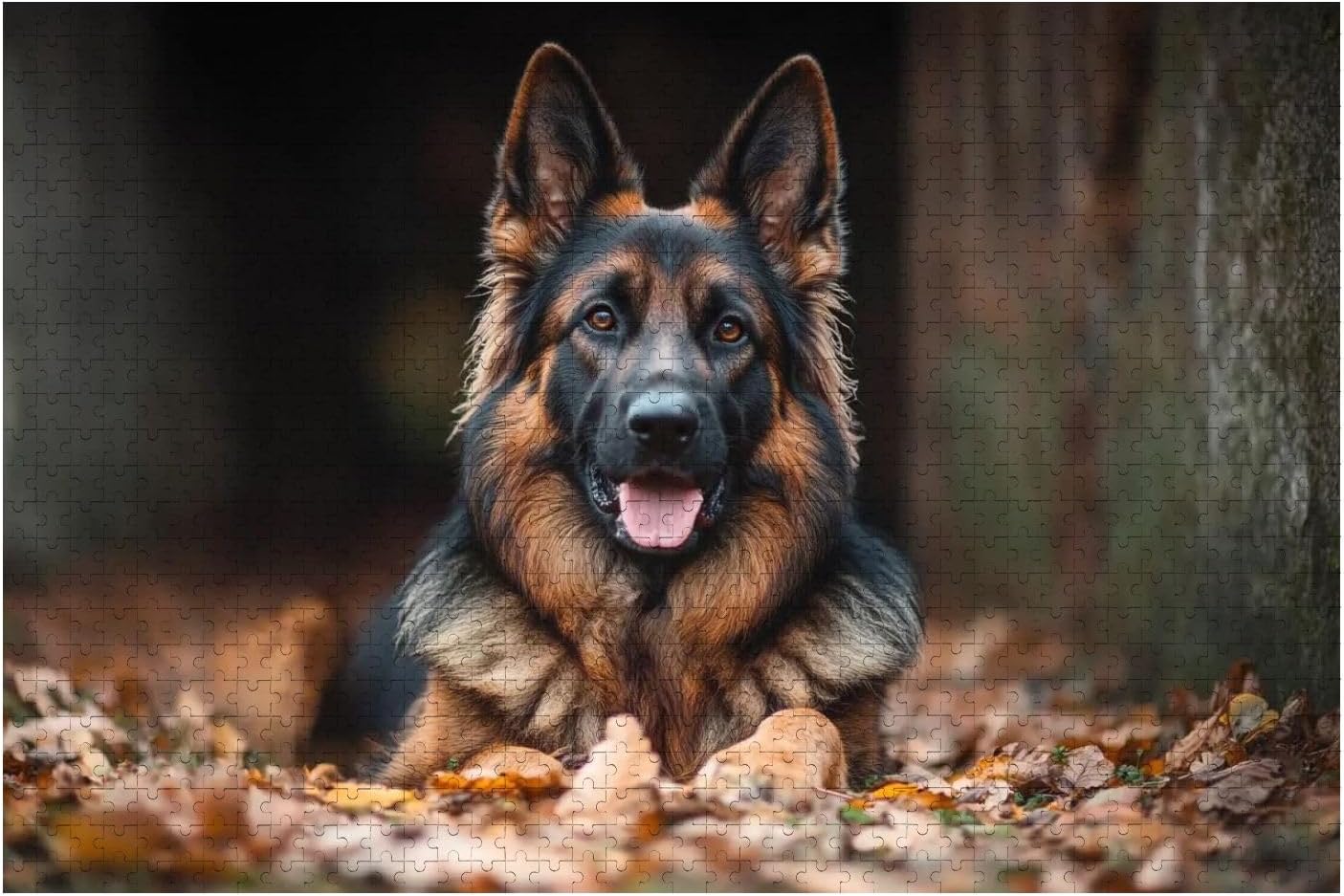 Wooden Jigsaw Puzzles for Adults 1000 Pieces Long Haired German Shepherd Dog Fun and Challenging Board Puzzles Large Educational Game Kids Toys Gift Home Decor