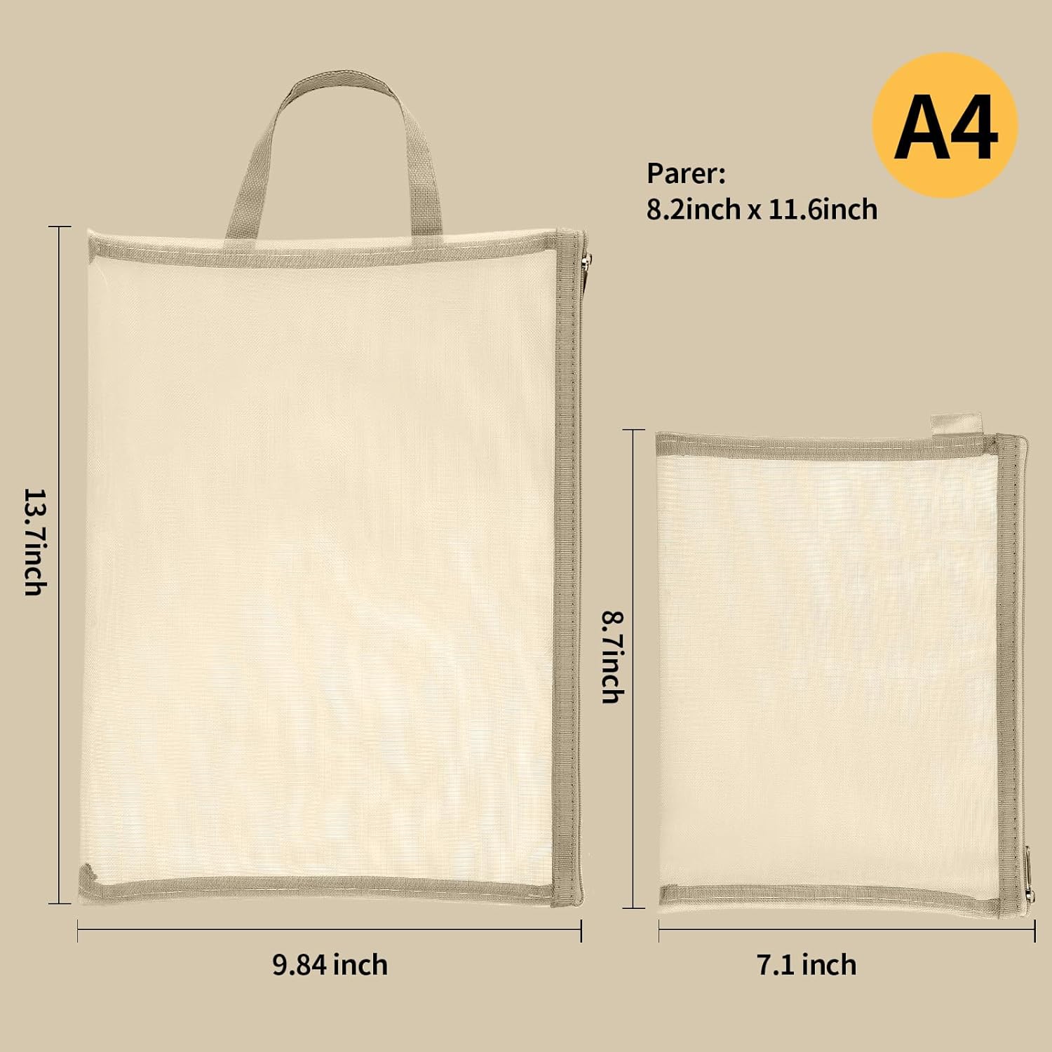 20 Pack Colored Mesh Zipper Pouch Bags, Nylon Puzzle Building Block Sets Toy Storage and Organization, Breathable See Through(10Pcs A4+10Pcs A5) Zipper Pouch with Handle for Games - Image 4