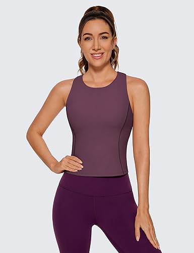 Miniatura 2 de CRZ YOGA Ulti-Dry - Camiseta sin mangas de entrenamiento de cuello alto para mujer con espalda cruzada acolchada atlética ajustada con brasier