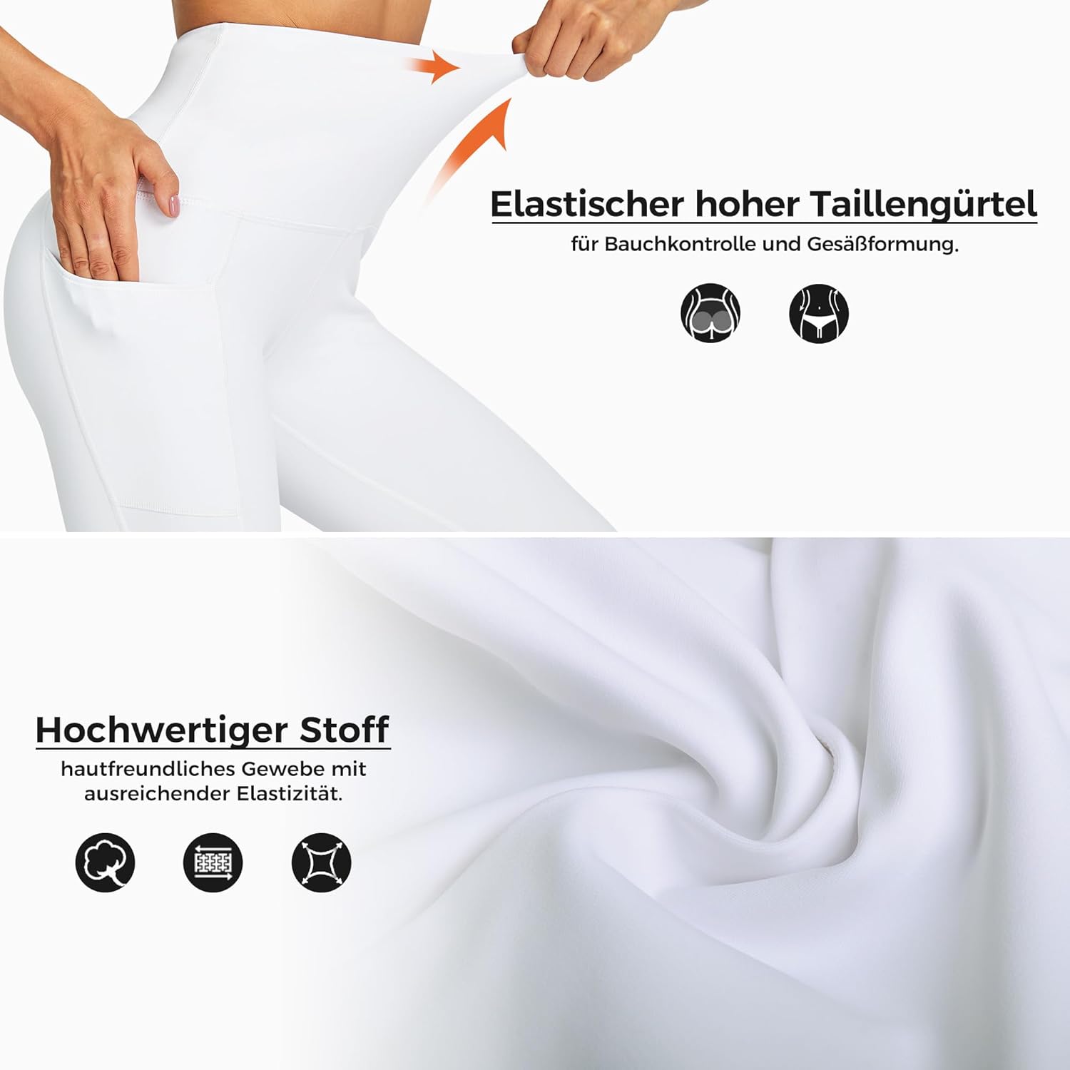 COOLOMG High Waisted Yoga Leggings Women Yoga Pants with Pocket Printed Athletic Running Workout Pants - Image 2