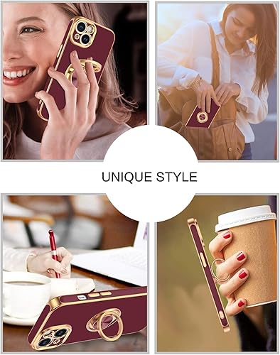 Miniatura 9 de BENTOBEN Compatible con iPhone 15, funda para teléfono iPhone 15, ajuste delgado, soporte de anillo de 360, soporte magnético para automóvil,