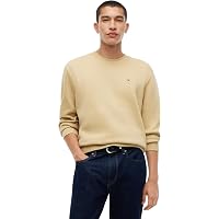 Tommy Jeans Felpa da Uomo Tjm Reg S Flag Crew Dm0Dm20741, Beige