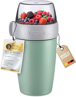 Westmark Müslibecher – praktischer Joghurtbecher to go, Becher ideal für Müsli, Suppe, Porridge oder Joghurt, Mikrowellen- und Tiefkühler-geeignet – 700 ml, BPA-frei, Grün