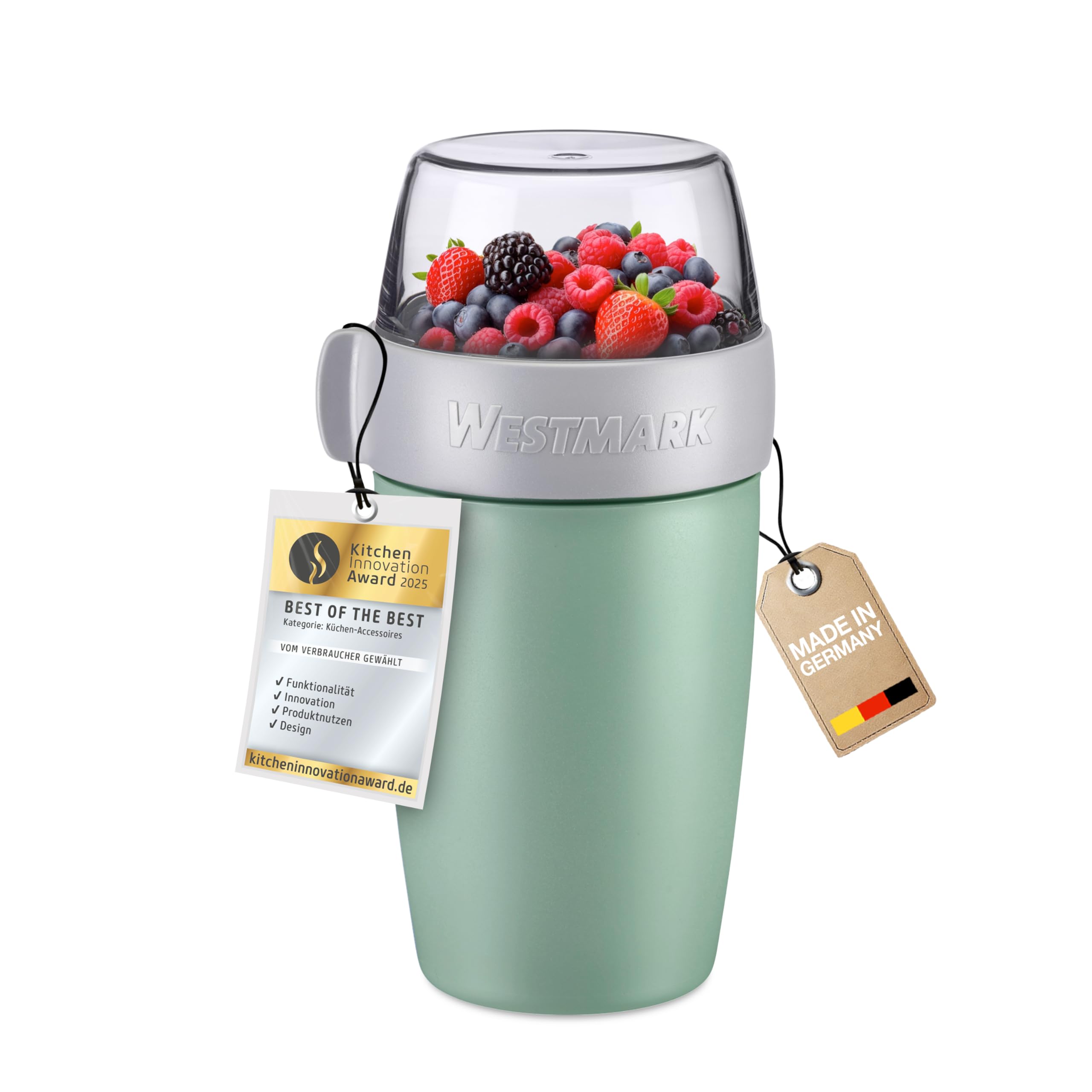 Westmark Muesli Cup – handy cup to go, ideal for cornflakes, soup, porridge or yoghurt, microwave and freezer safe – 700ml, BPA free