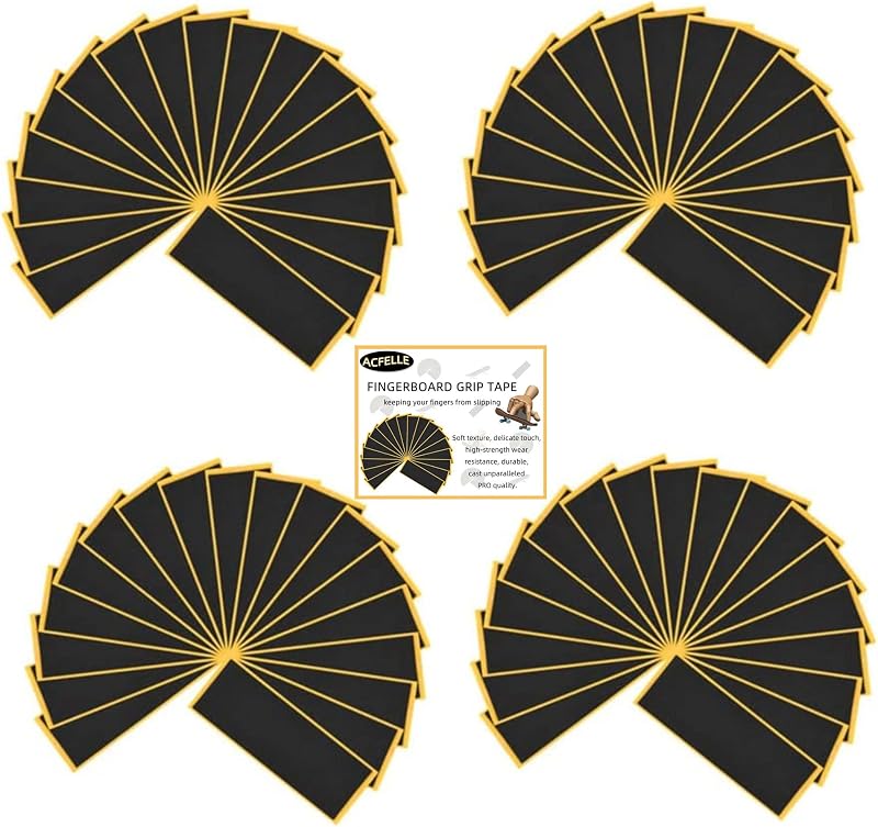 100 Pcs Foam Grip Tape Finger-Skateboards, Quality Non Slip Mini Fingerboard Black Wooden Adhesive Stickers 110mm x 38mm (100pcs)