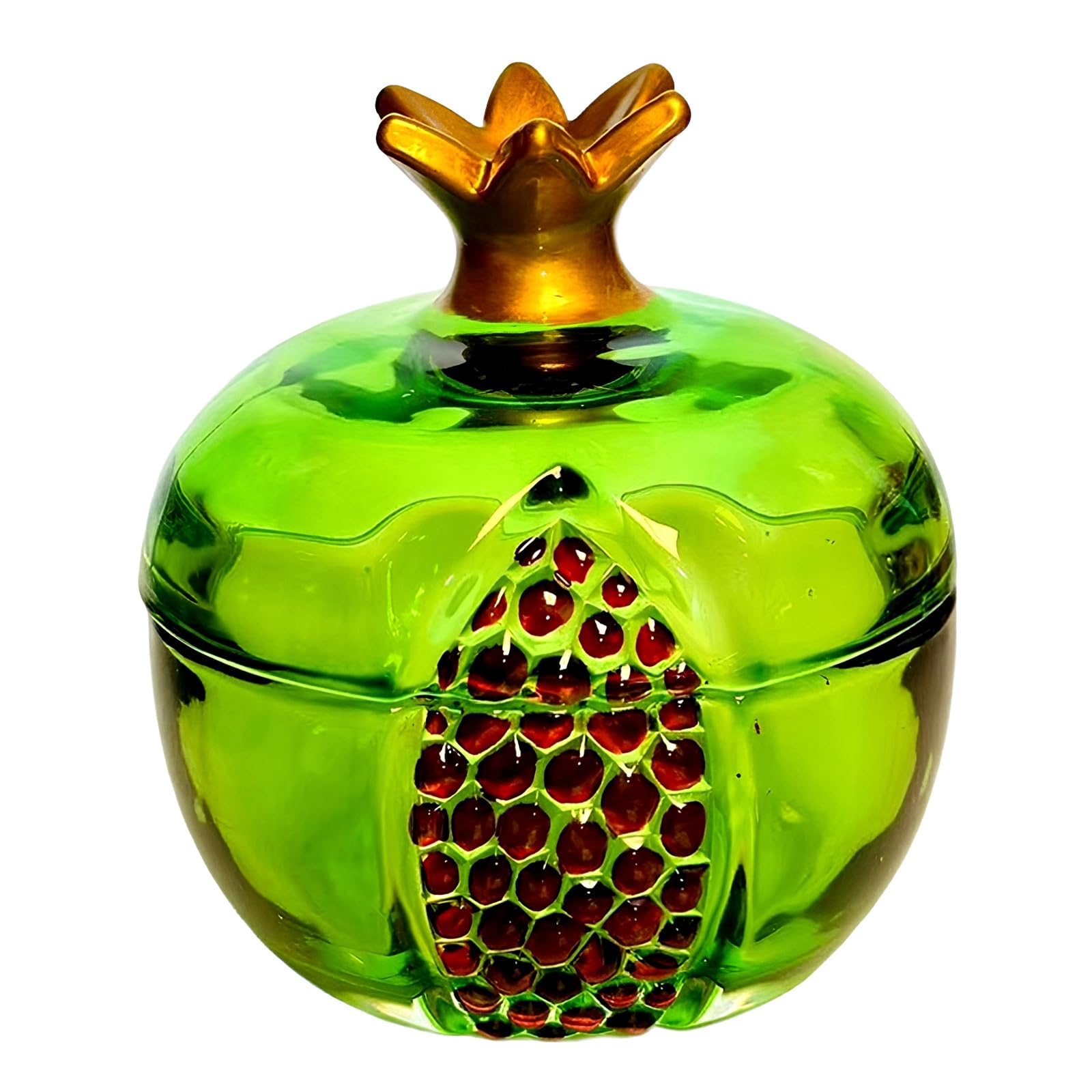 Clear Glass Pomegranate Jar with Lid for Candy Storage Jewelry Box Home Decor Trinket Storage Box